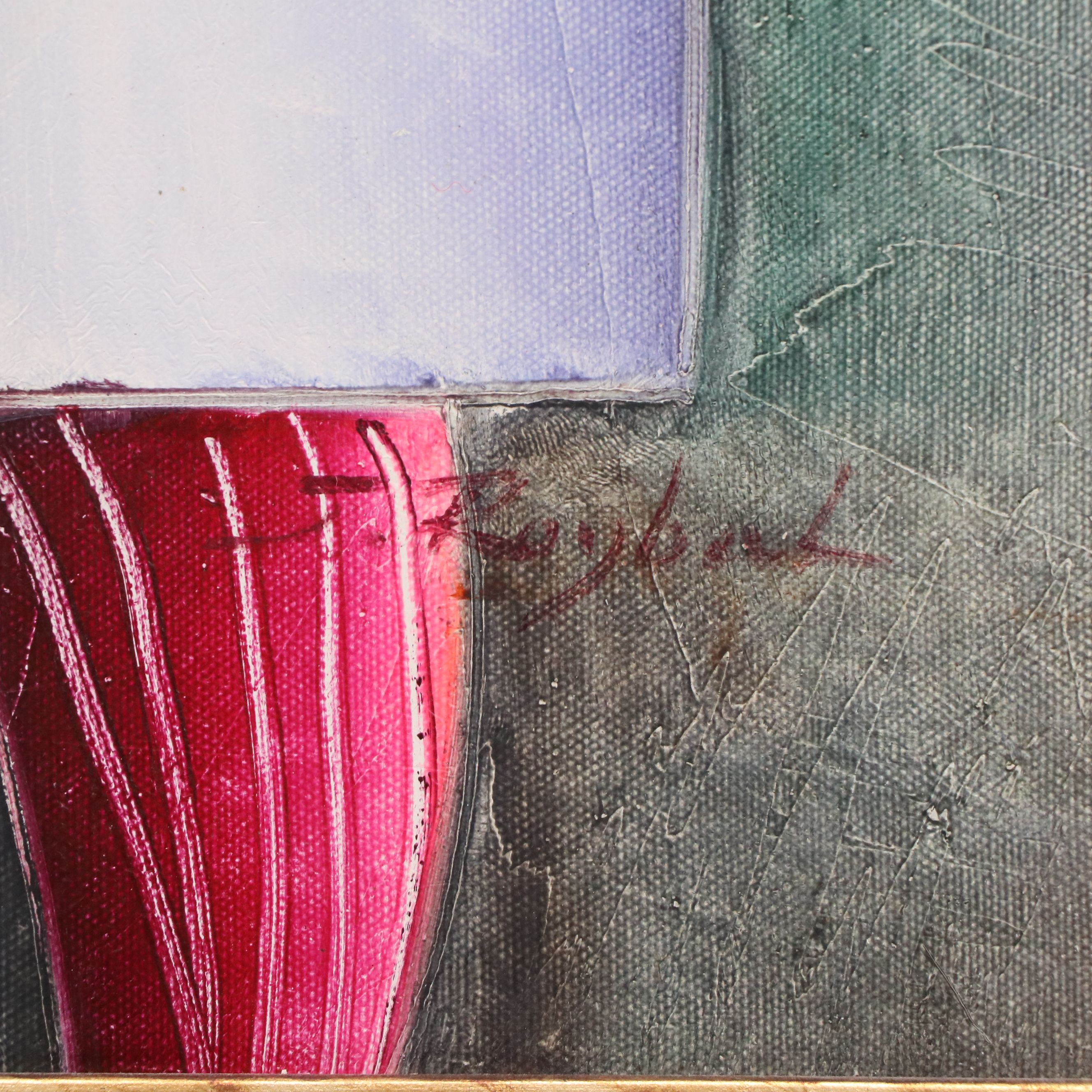 Joyce Roybal Oil Painting of Band, Late 20th to 21st Century