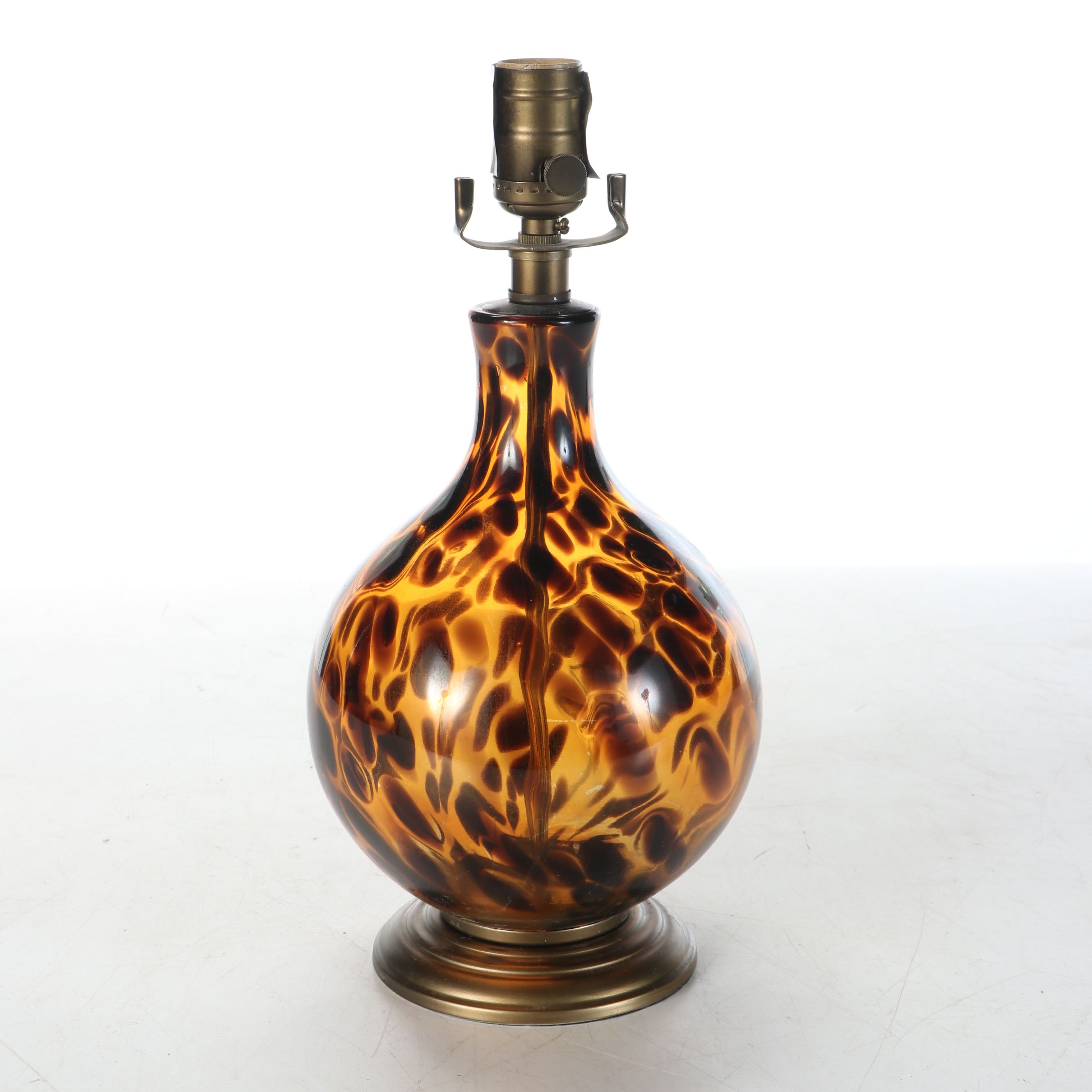 Ballard Designs Tortoise Glass Accent Lamp with Ribbed Glass Accent Lamp