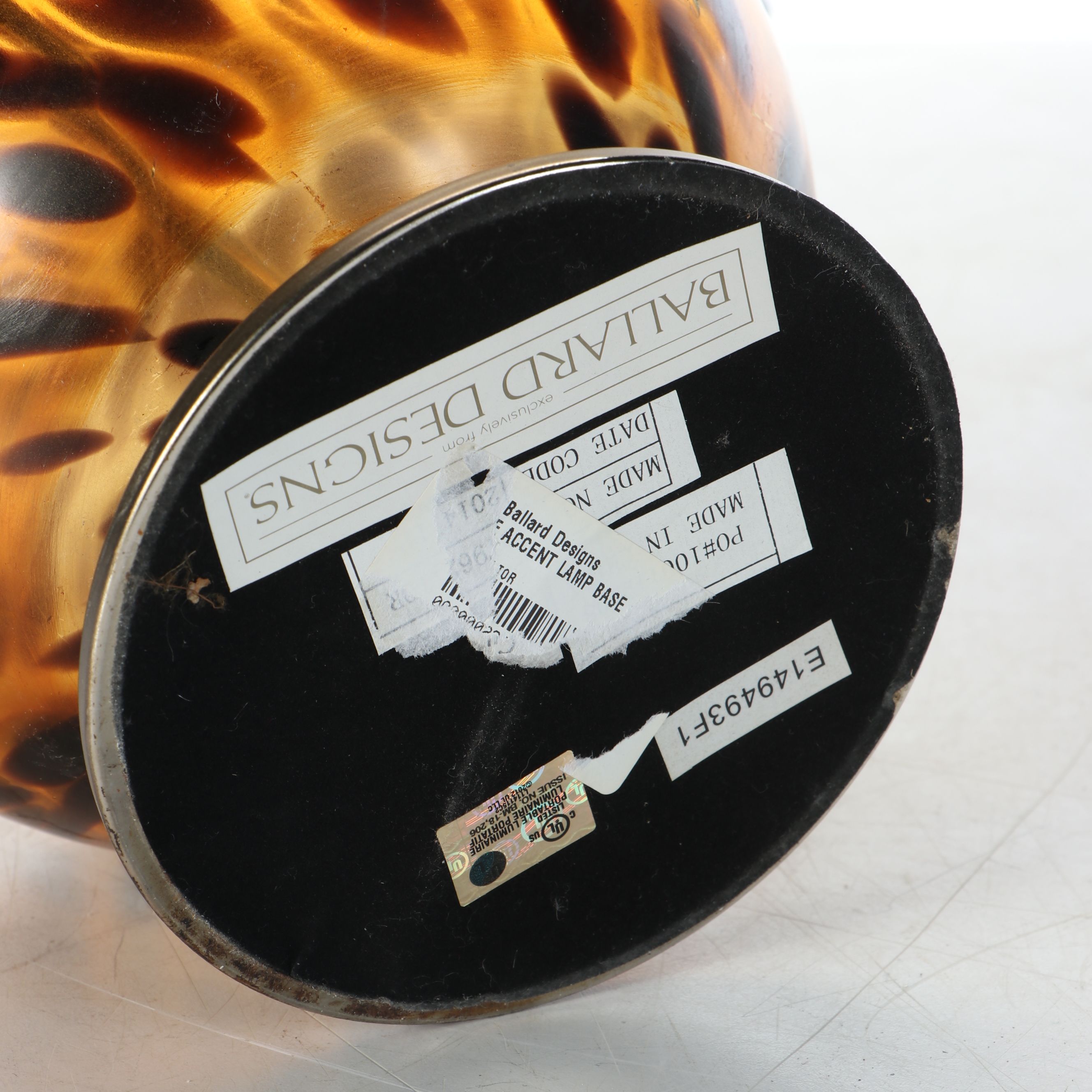 Ballard Designs Tortoise Glass Accent Lamp with Ribbed Glass Accent Lamp