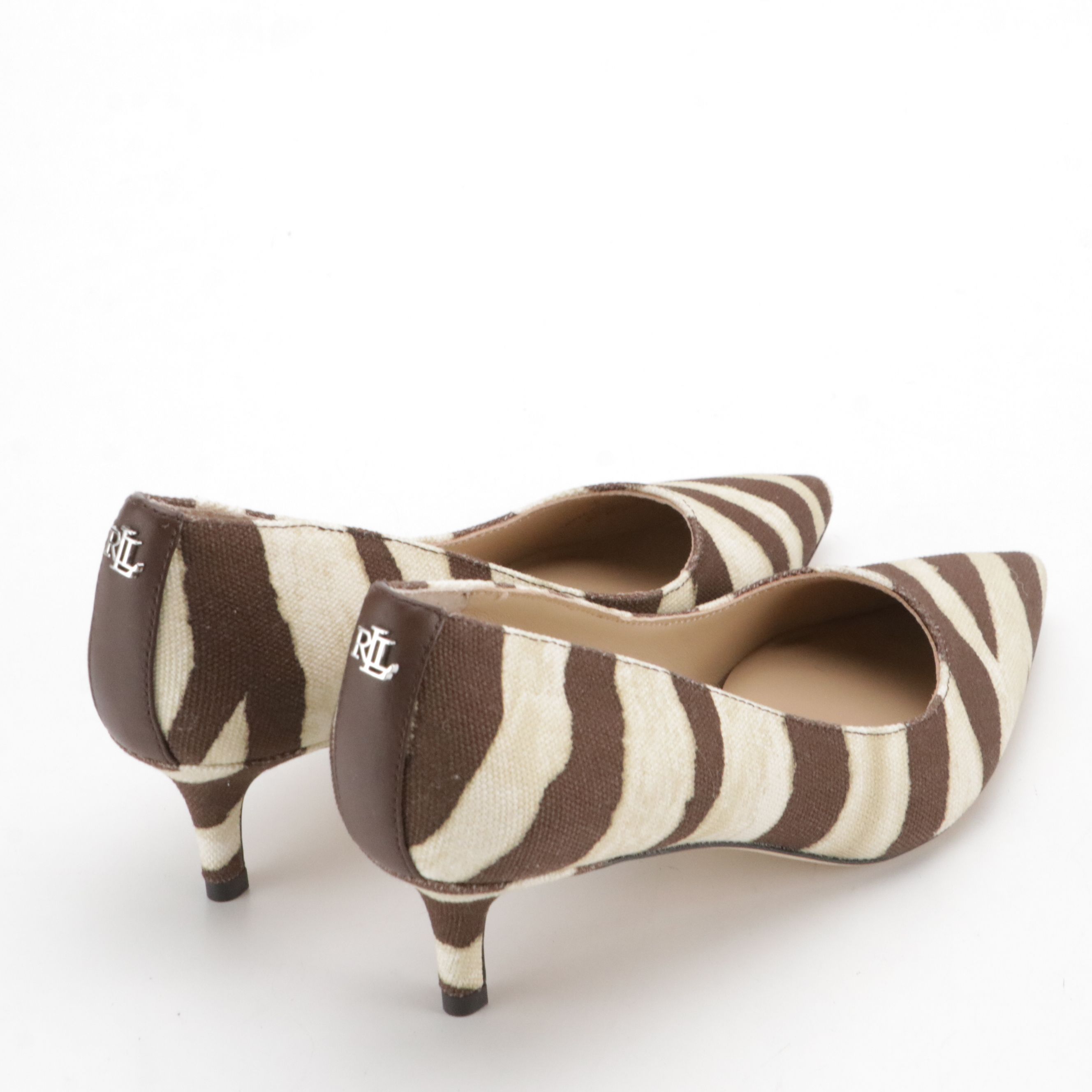 Lauren Ralph Lauren Adrienne Pumps in Zebra Print Canvas with Box