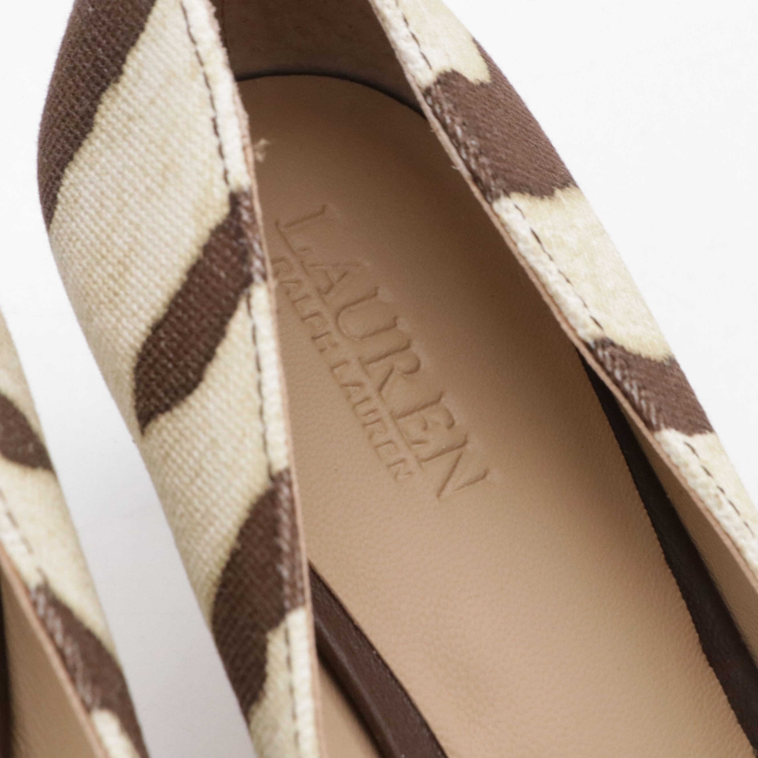 Lauren Ralph Lauren Adrienne Pumps in Zebra Print Canvas with Box