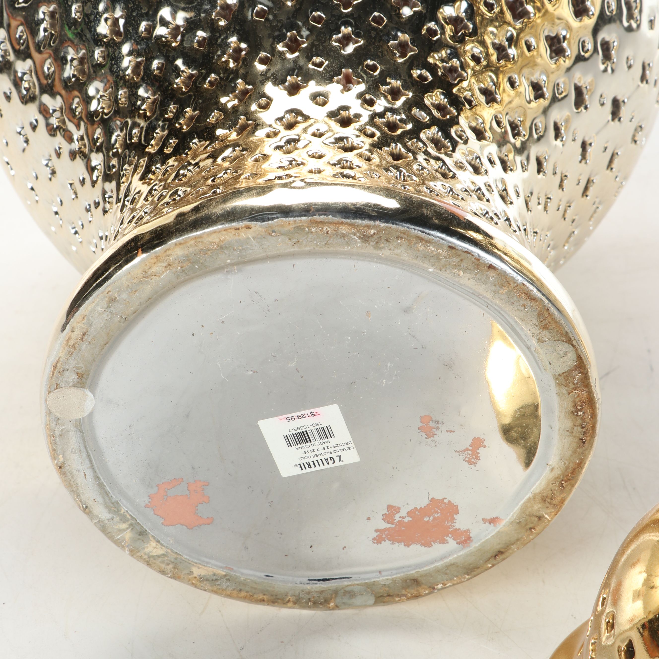 Gallerie Z Gold Lacquered Reticulated Ceramic Ginger Jars