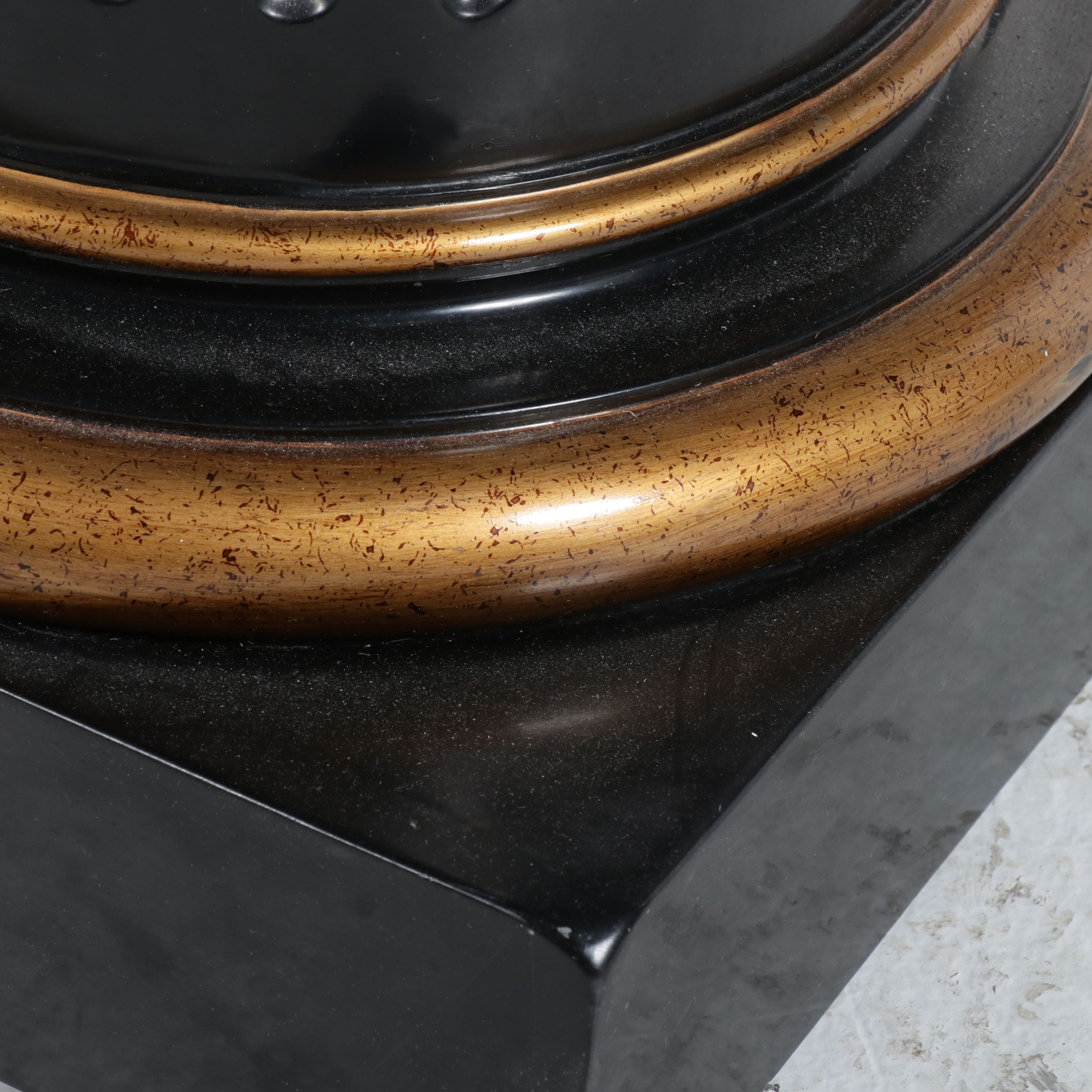 Enameled Black with Gilt Accented Fluted Column Stand