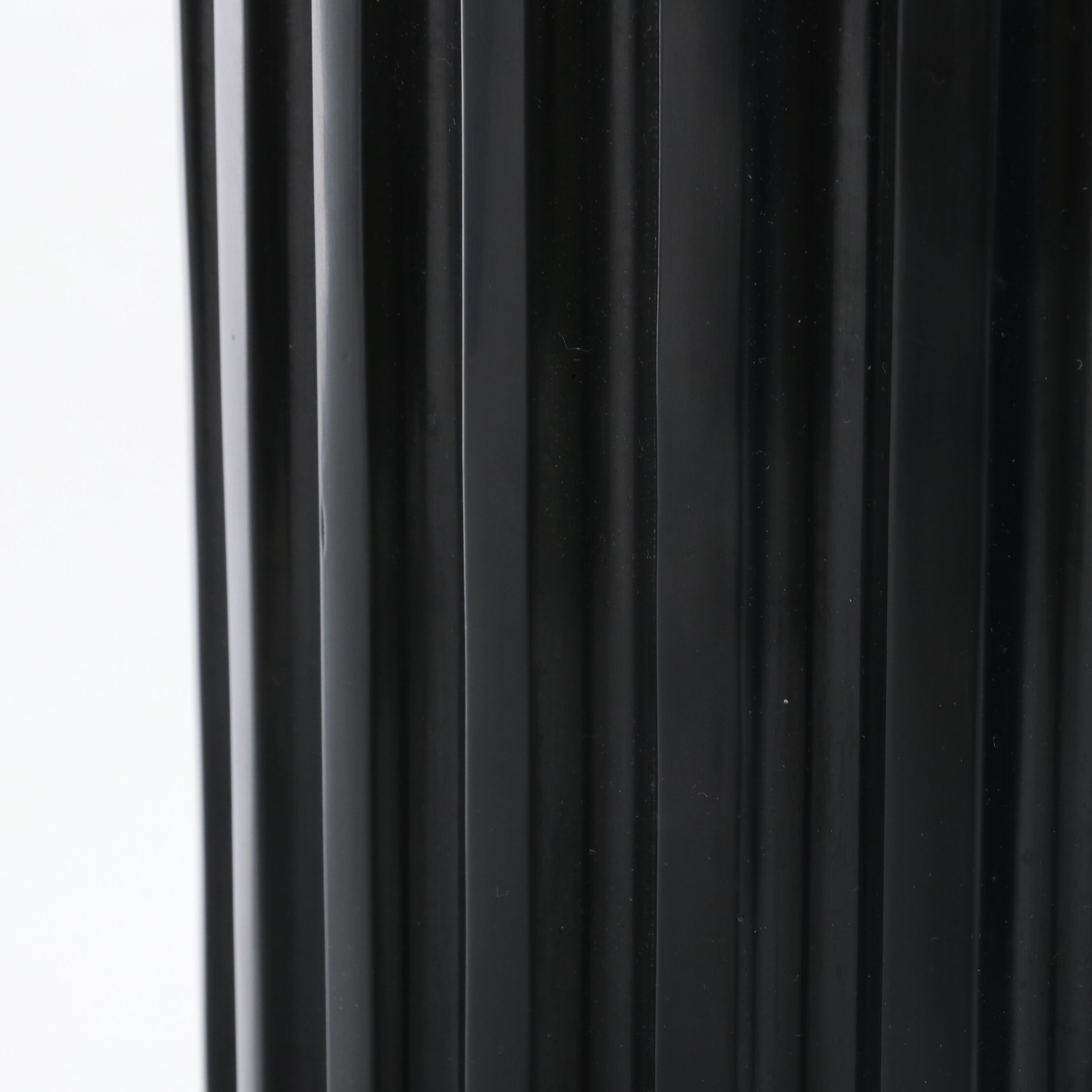 Enameled Black with Gilt Accented Fluted Column Stand