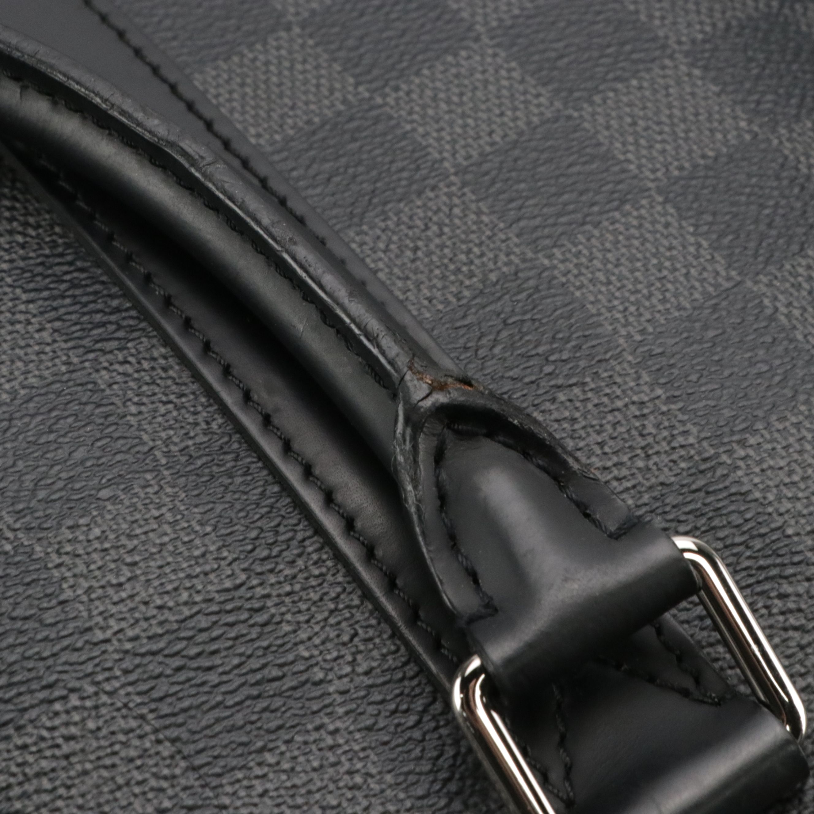 Louis Vuitton Anton Top Handle Two-Way Bag in Damier Graphite Canvas and Leather