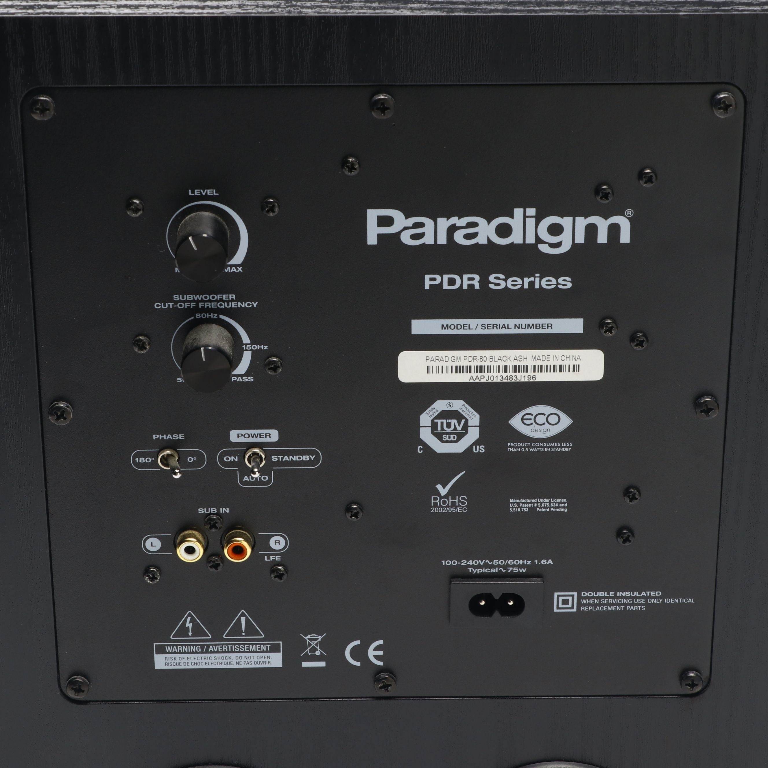 Paradigm Black Ash PDR-80 Subwoofer
