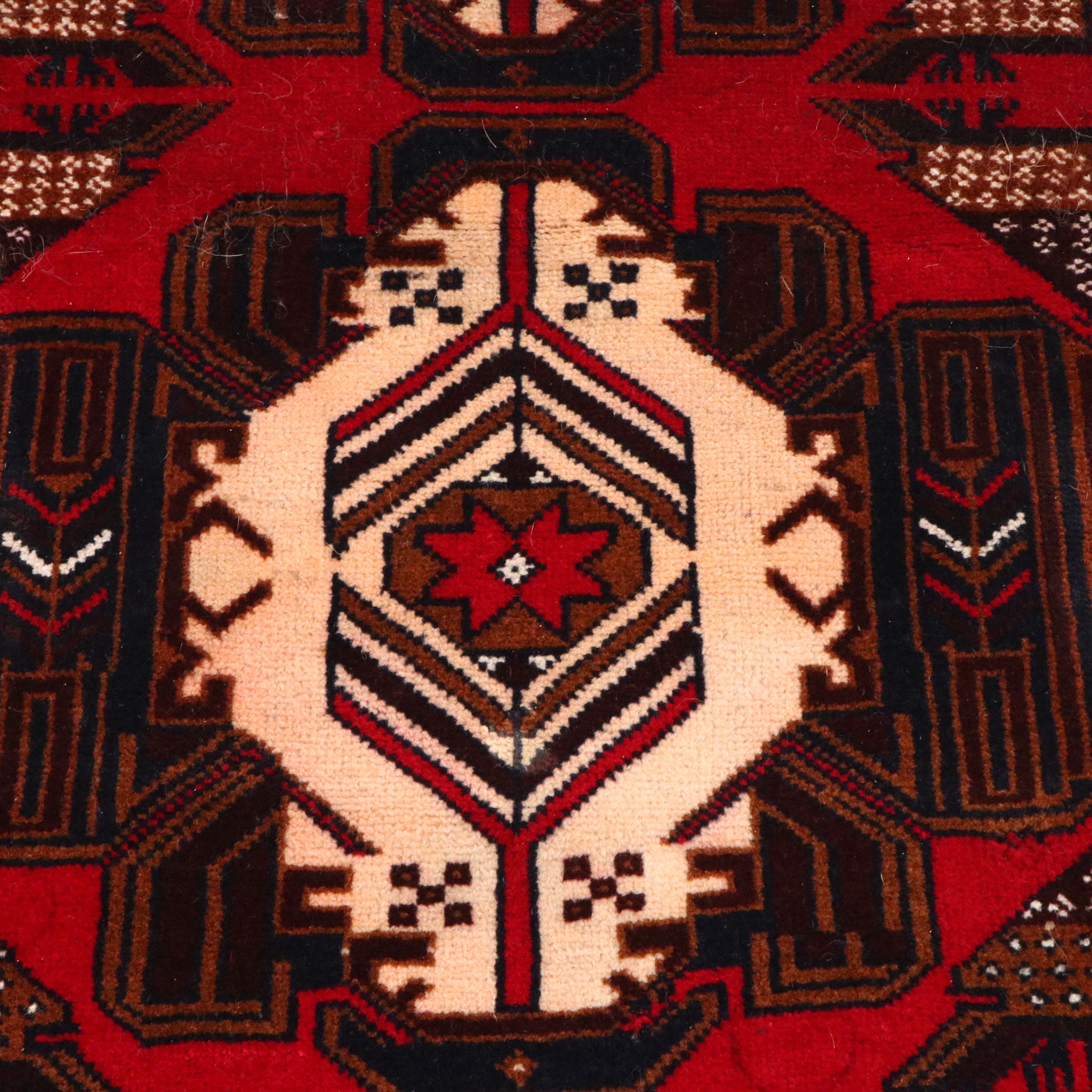 2'10 x 4'10 Hand-Knotted Afghan Baluch Accent Rug