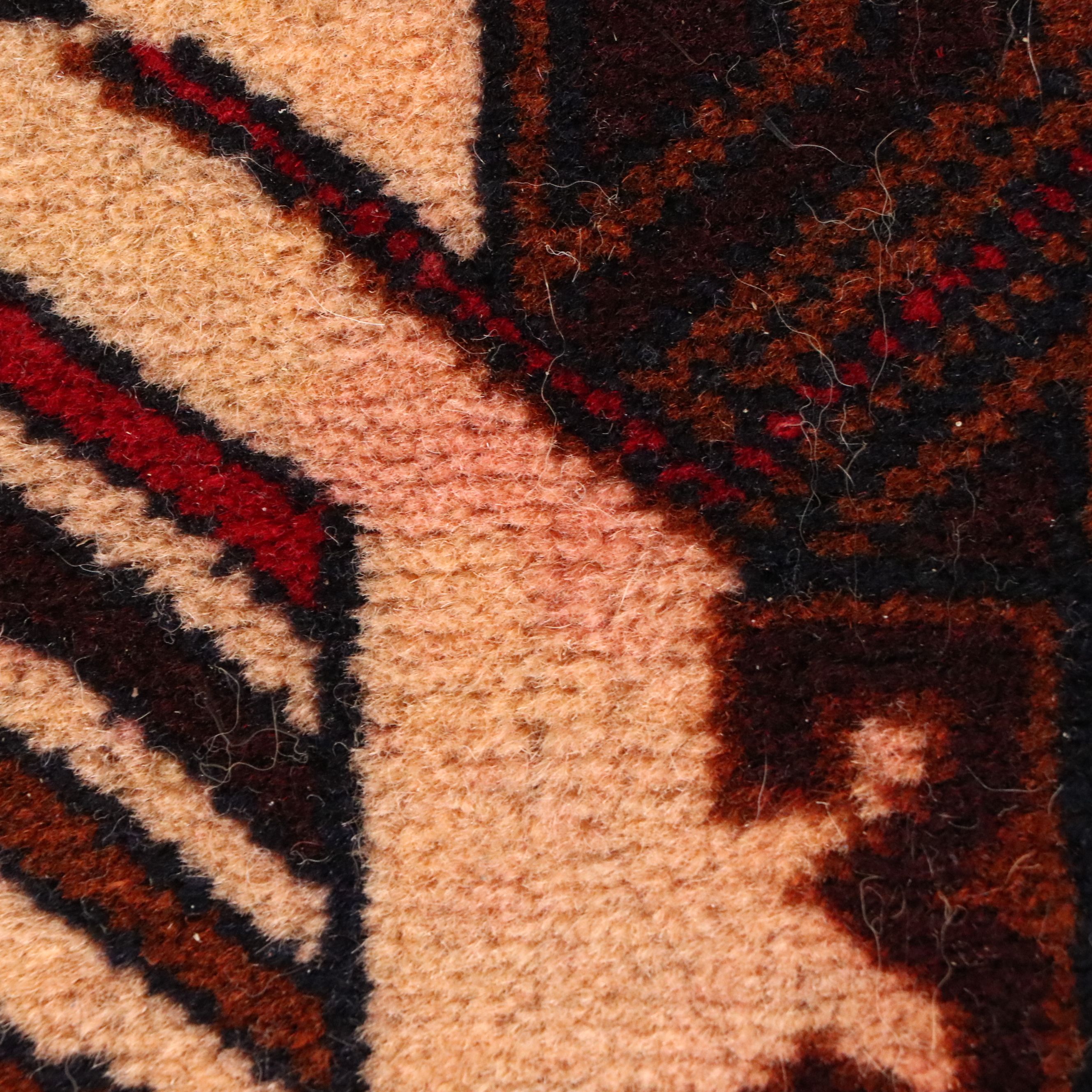 2'10 x 4'10 Hand-Knotted Afghan Baluch Accent Rug