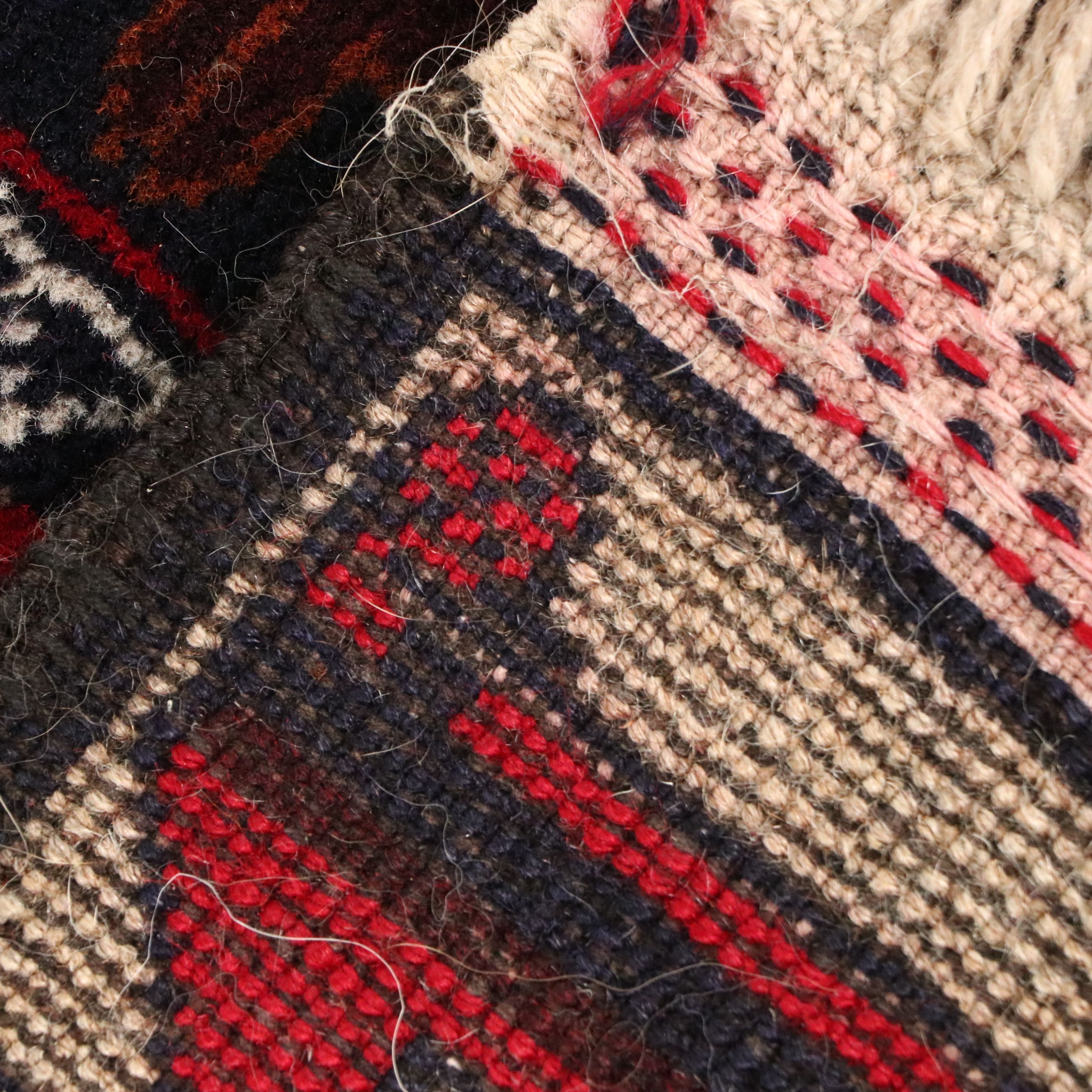 2'10 x 4'10 Hand-Knotted Afghan Baluch Accent Rug