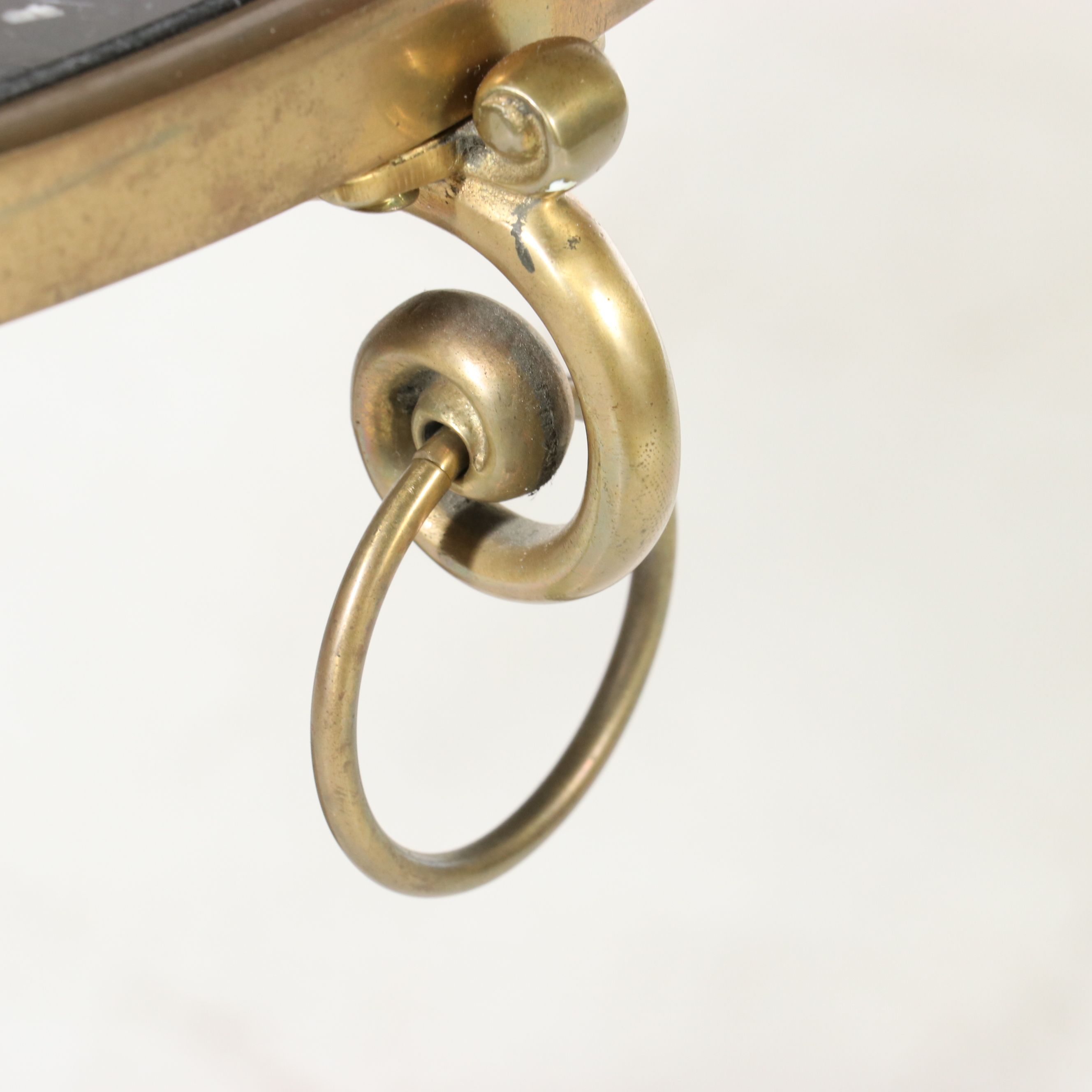 Pair of Neoclassical Style Brass and Marble Gueridon Side Tables