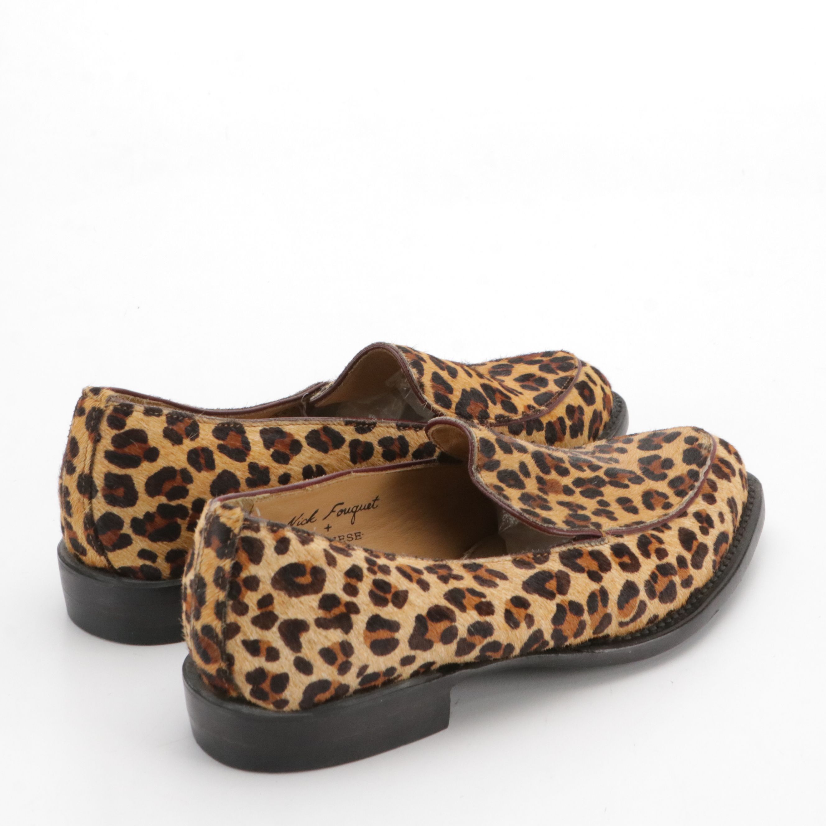 Lucchese x Nick Fouquet Leopard Print Pony Hair Loafers