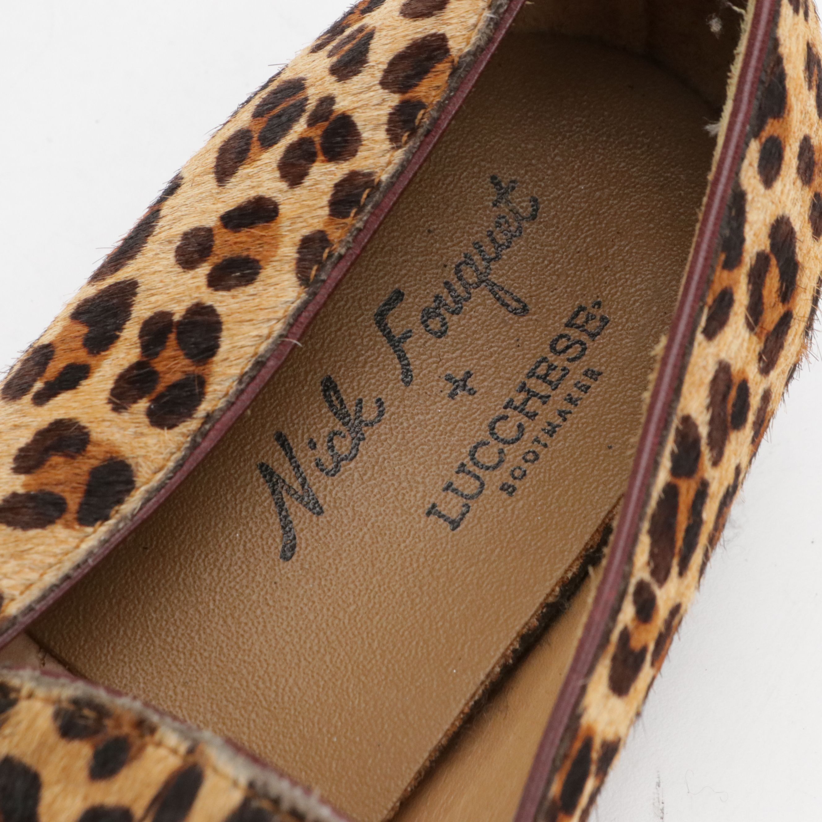 Lucchese x Nick Fouquet Leopard Print Pony Hair Loafers