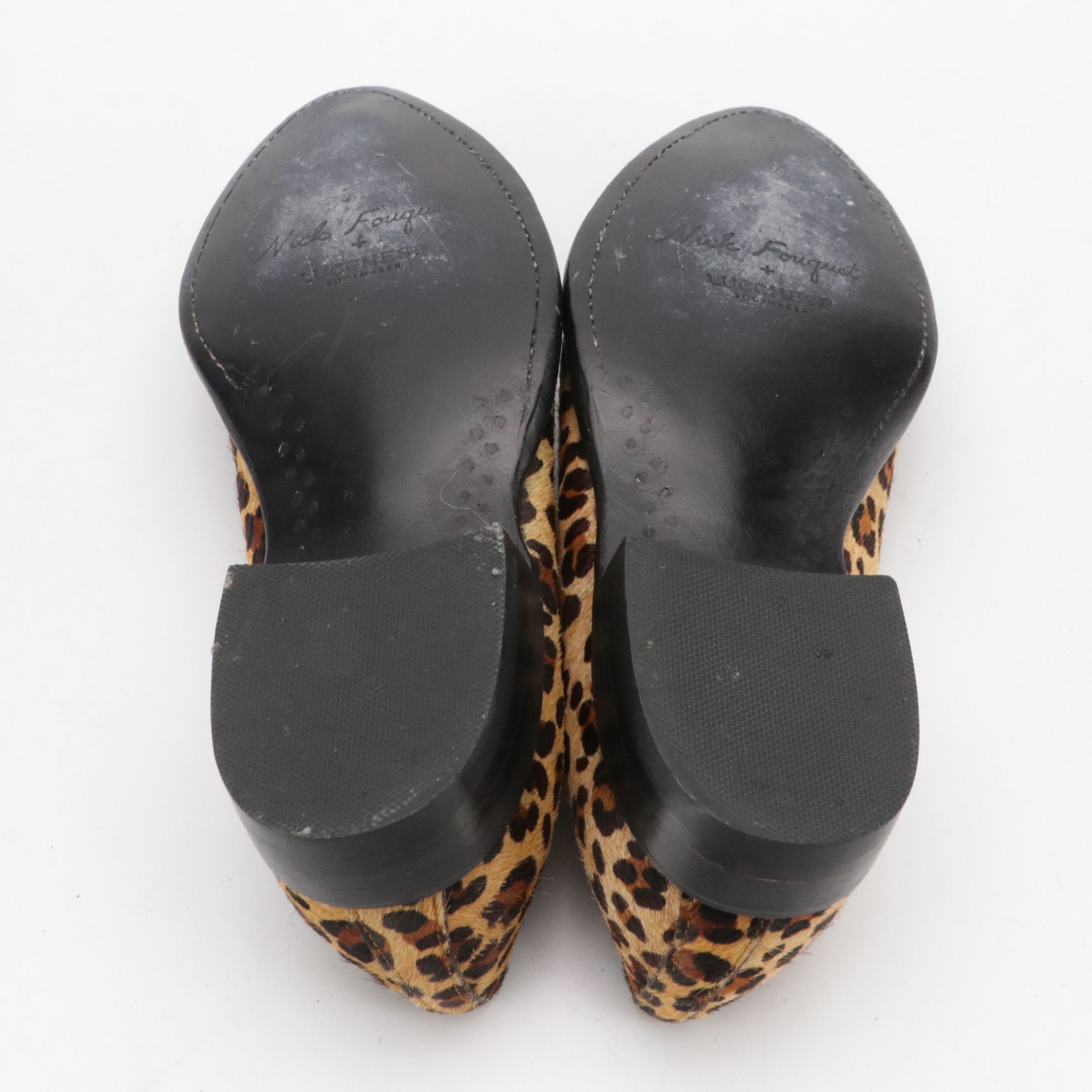 Lucchese x Nick Fouquet Leopard Print Pony Hair Loafers