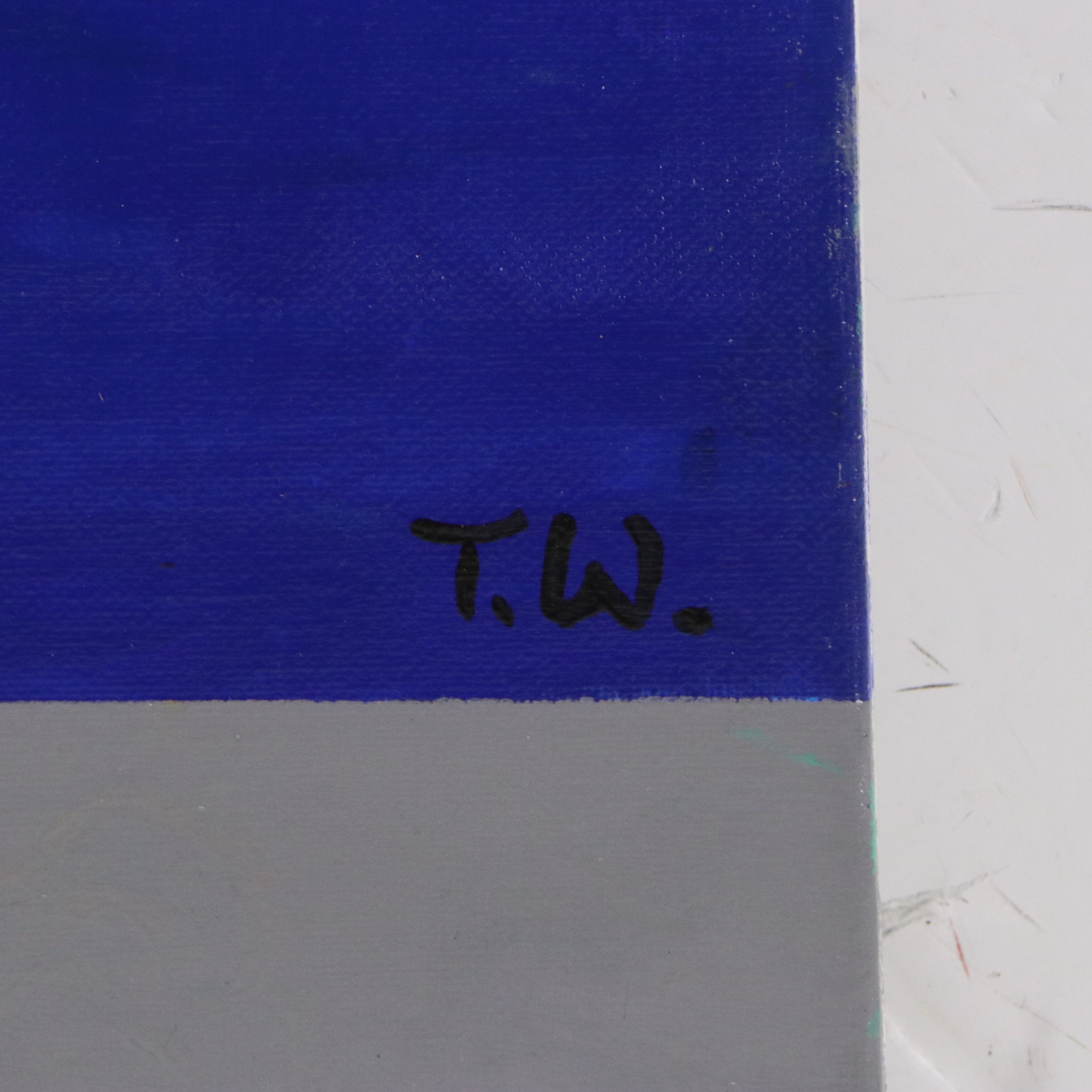 James Thomas Watkins Stylized Nocturne Floral Still Life Acrylic Paintings