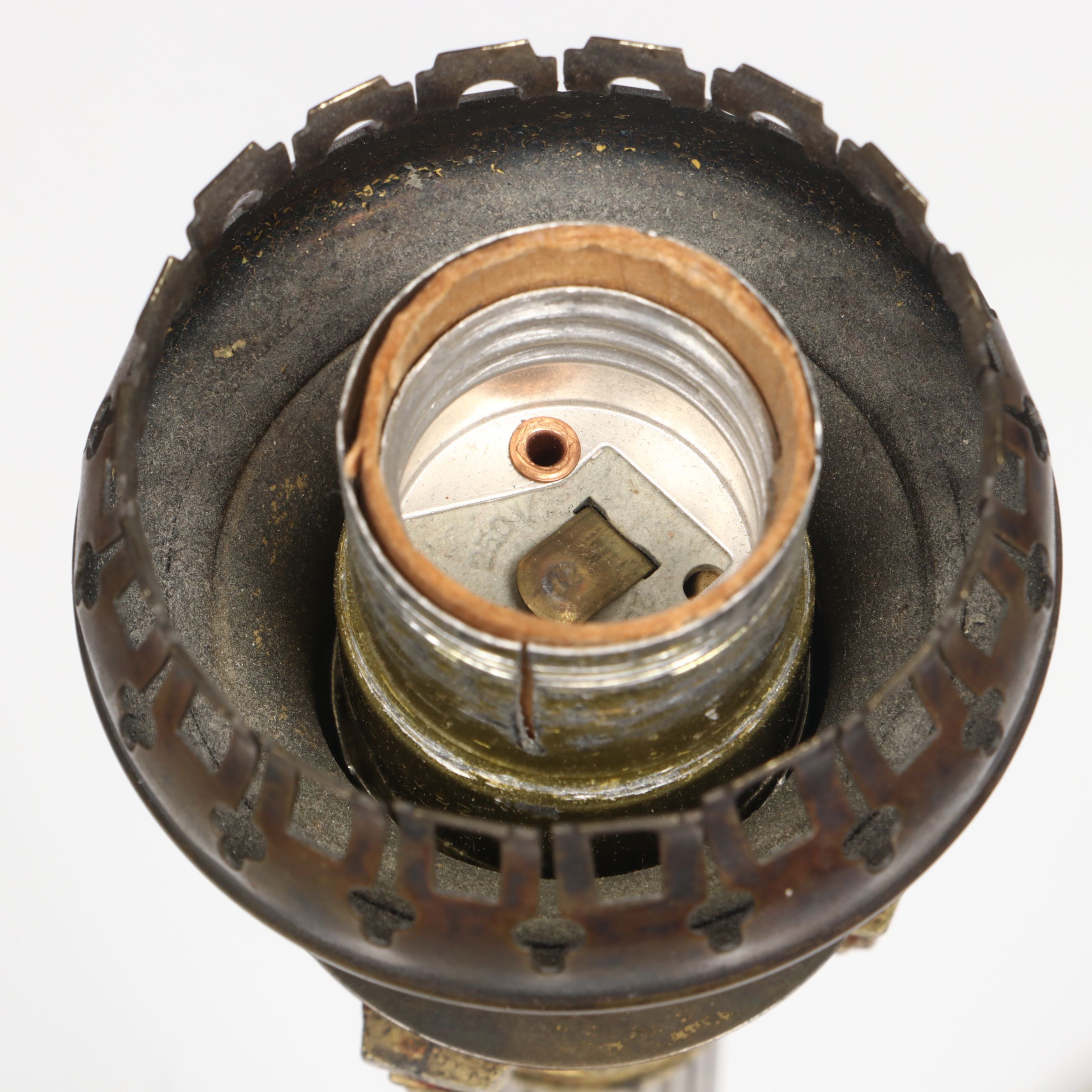 Corinthian Column Brass Table Lamp with Alabaster Glass Shade