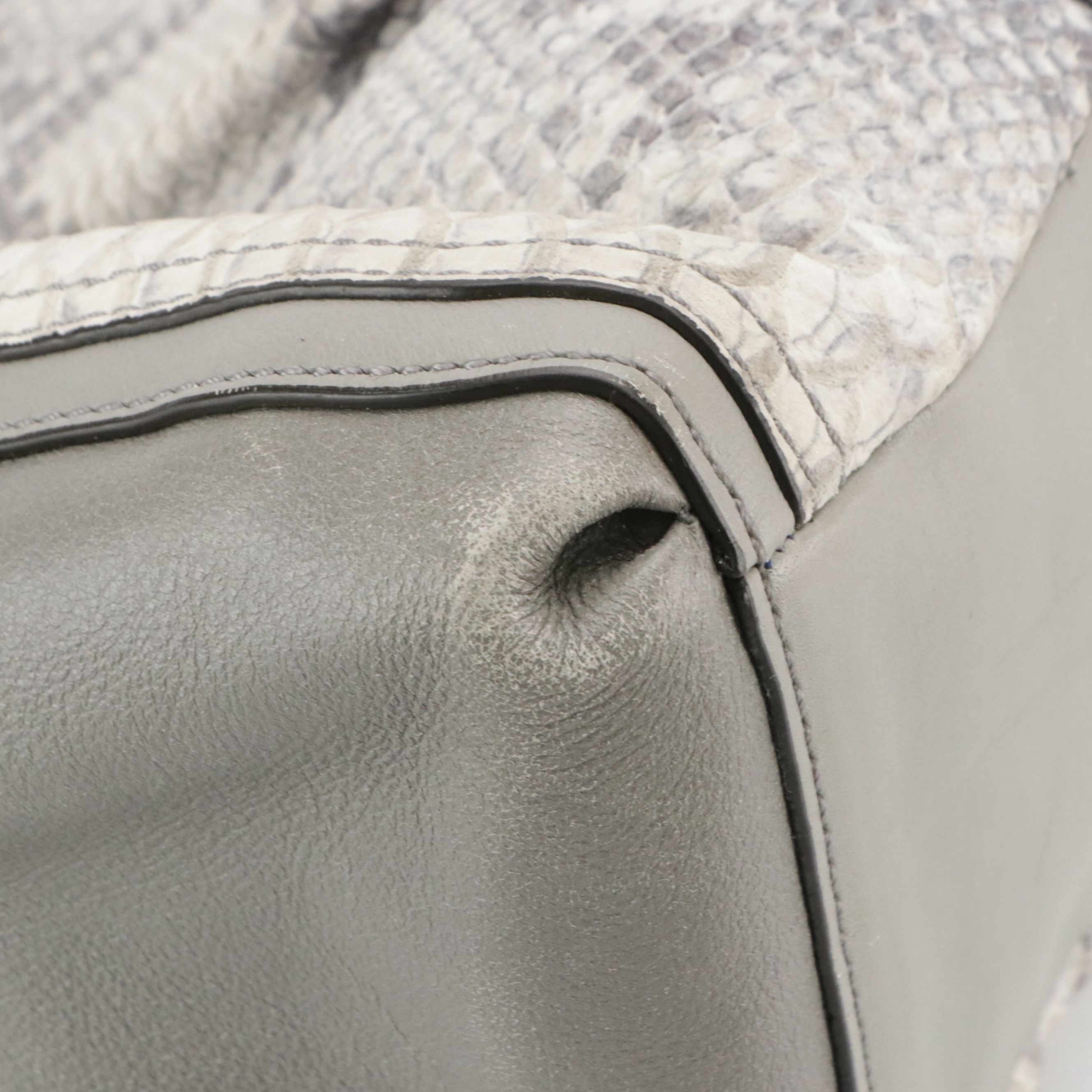 Coach Madison Pinnacle Caroline Two-Way Satchel in Snakeskin and Grey Leather