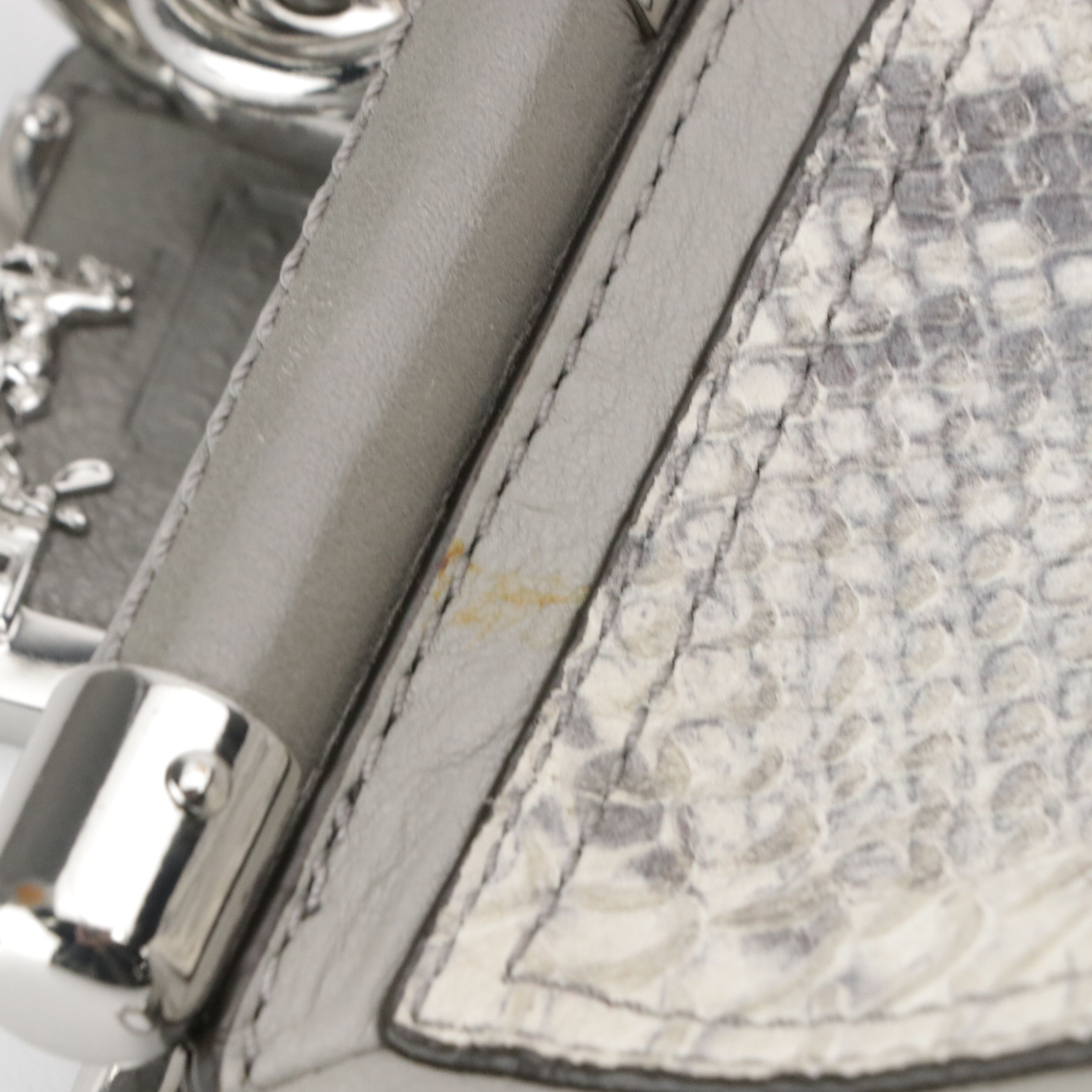 Coach Madison Pinnacle Caroline Two-Way Satchel in Snakeskin and Grey Leather