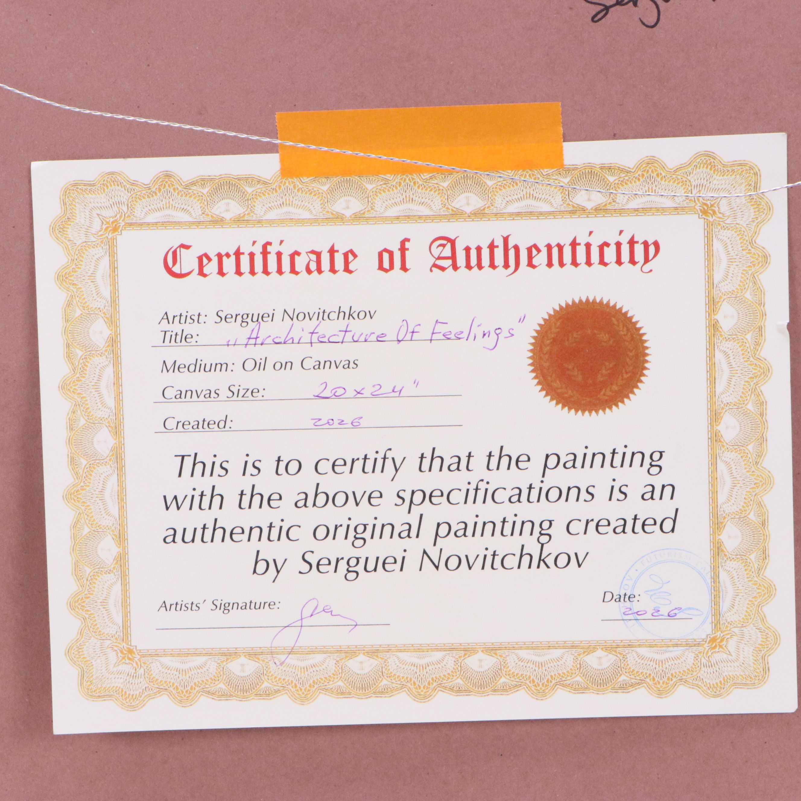 Serguei Novitchkov Oil Painting "Architecture of Feelings," 2026