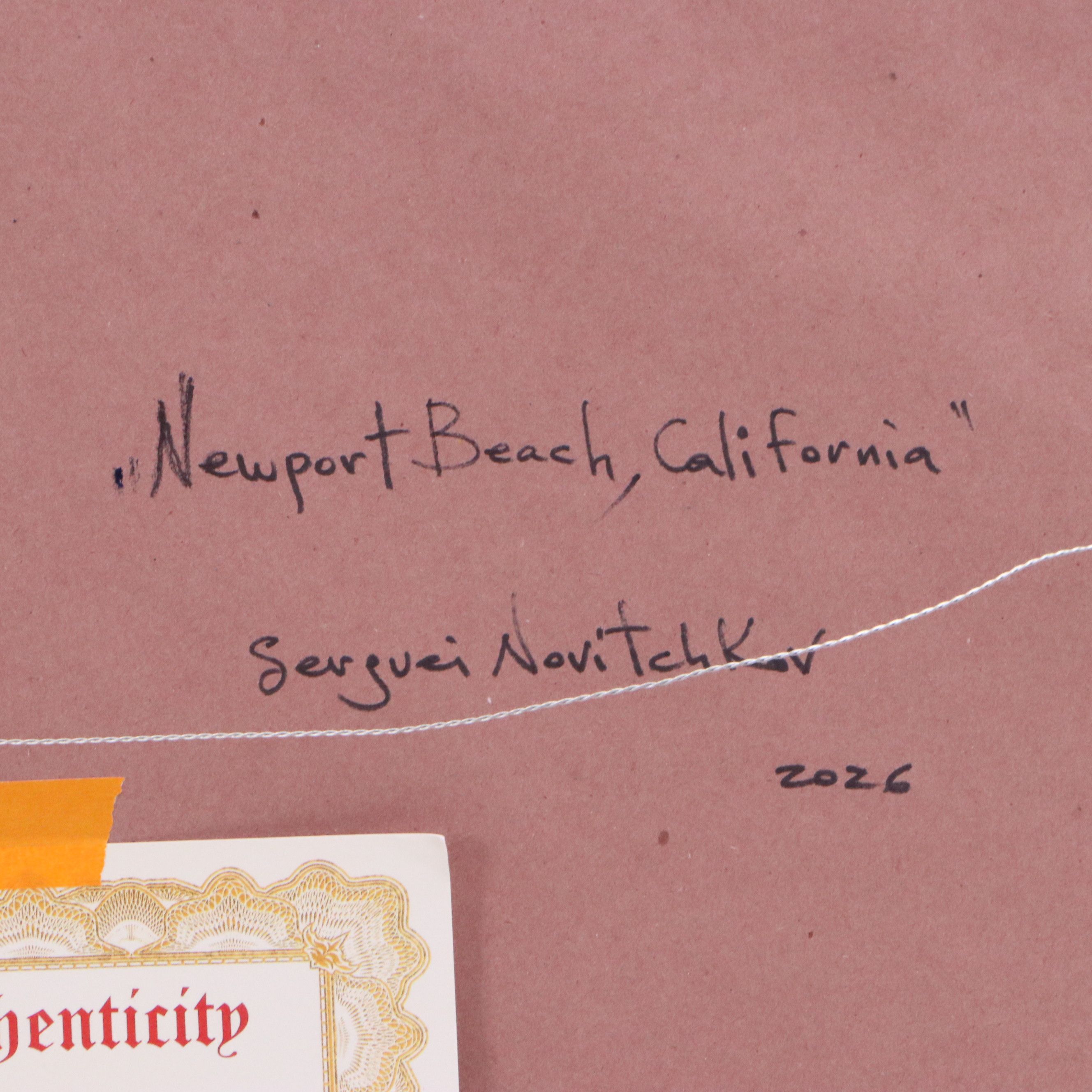 Serguei Novitchkov Oil Painting "Newport Beach, California," 2026