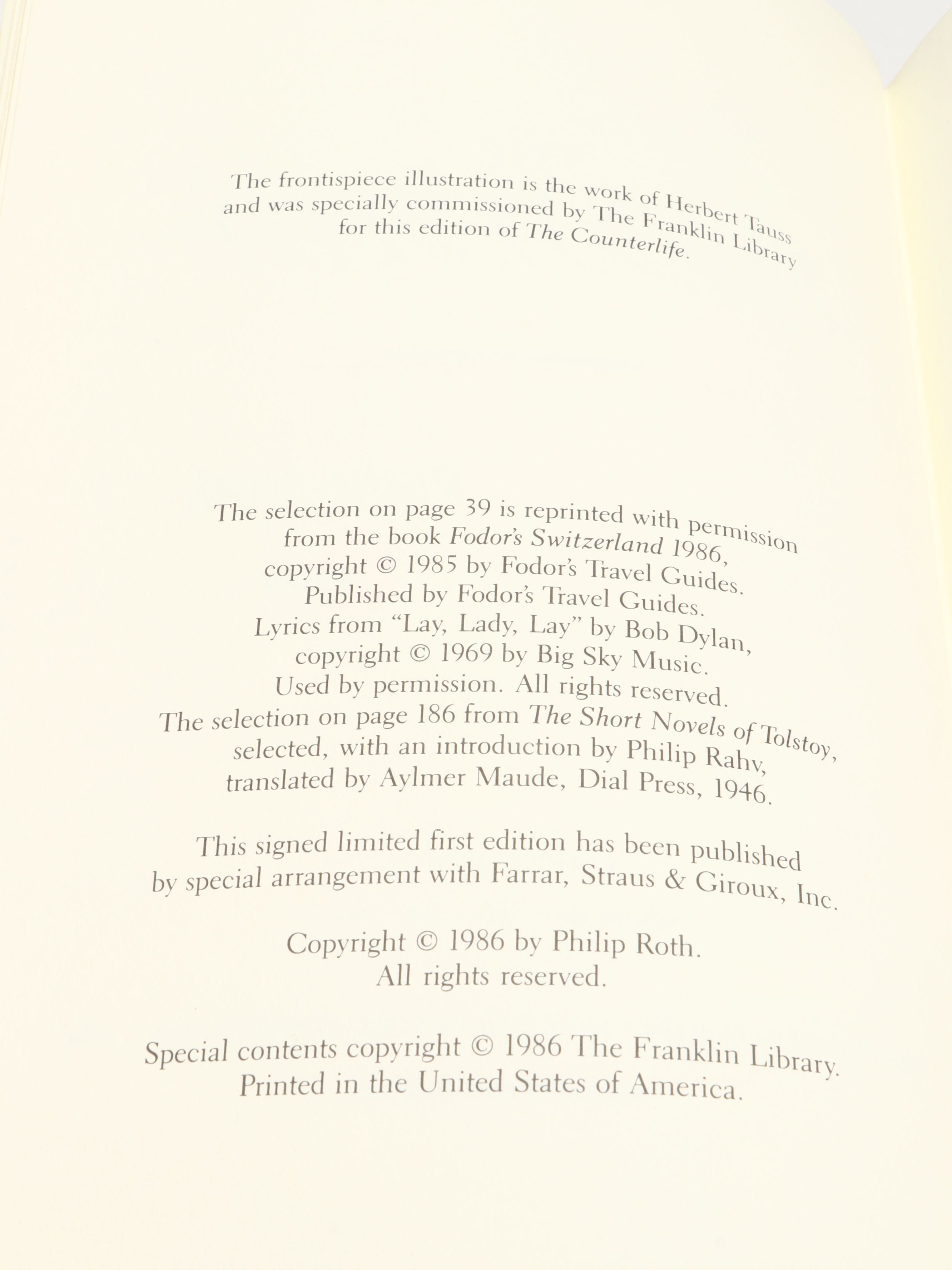 Signed First Edition "The Counterlife" by Philip Roth and More Books