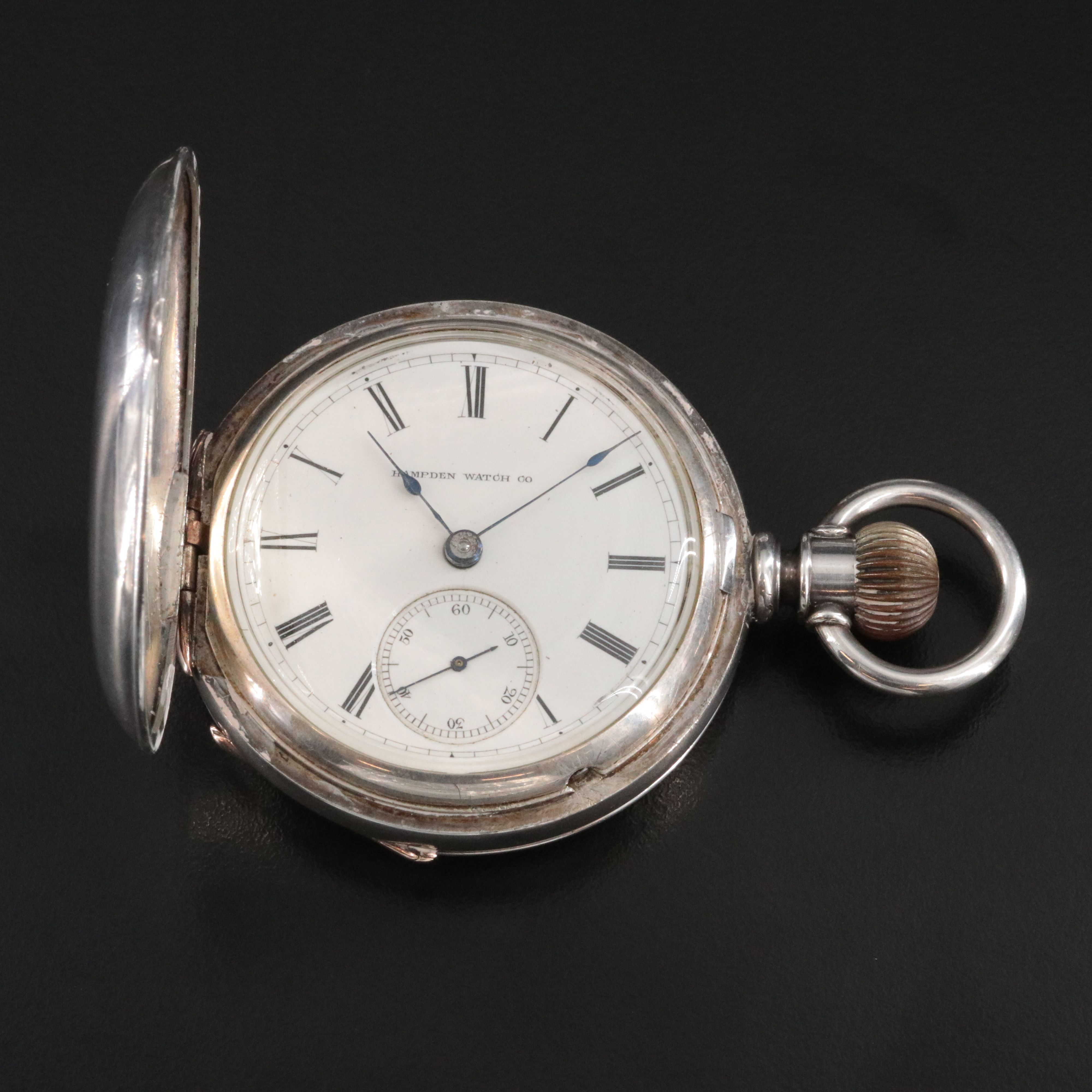 Hampden Watch Co. 900 Silver Pocket Watch