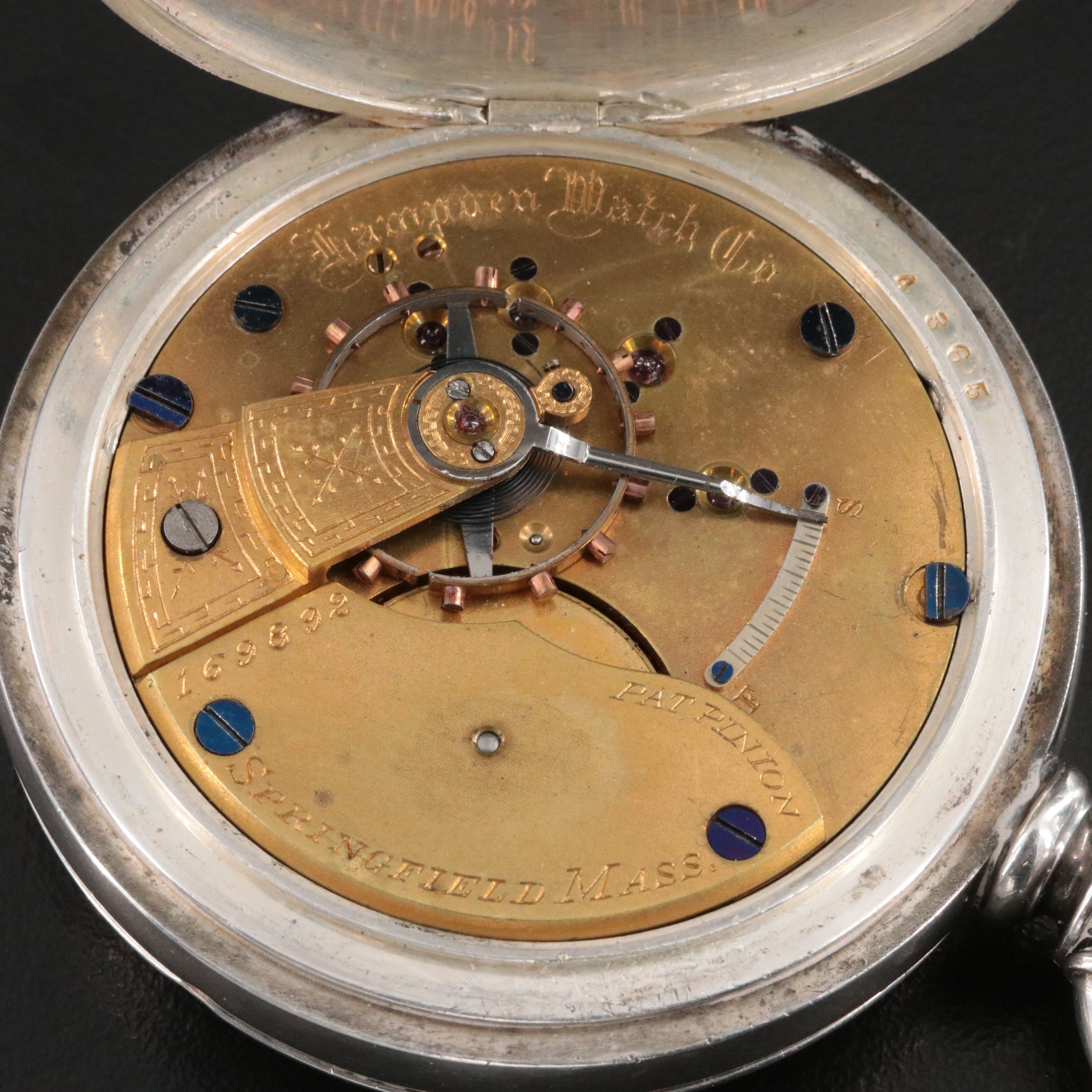 Hampden Watch Co. 900 Silver Pocket Watch