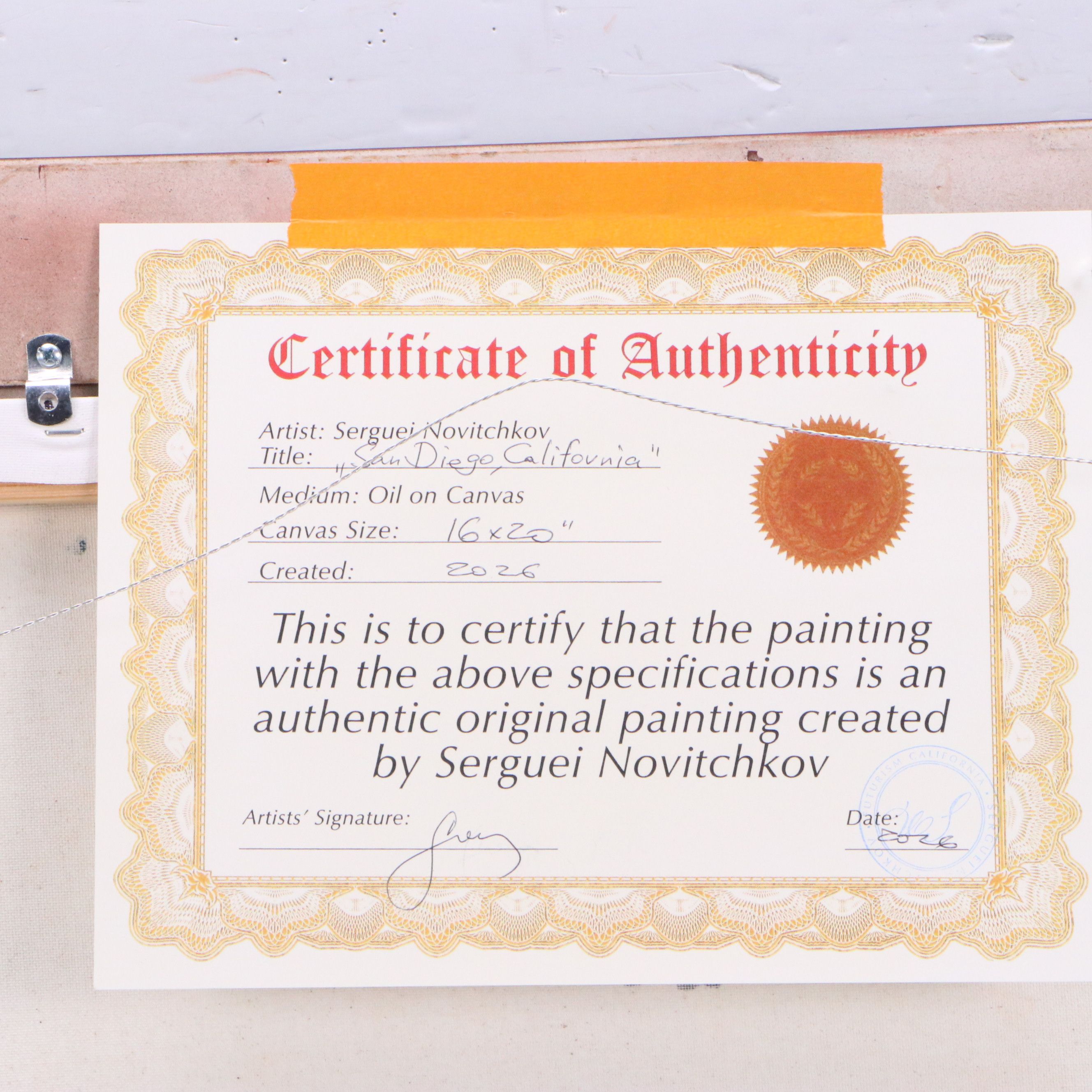 Serguei Novitchkov Oil Painting "San Diego, California," 2026