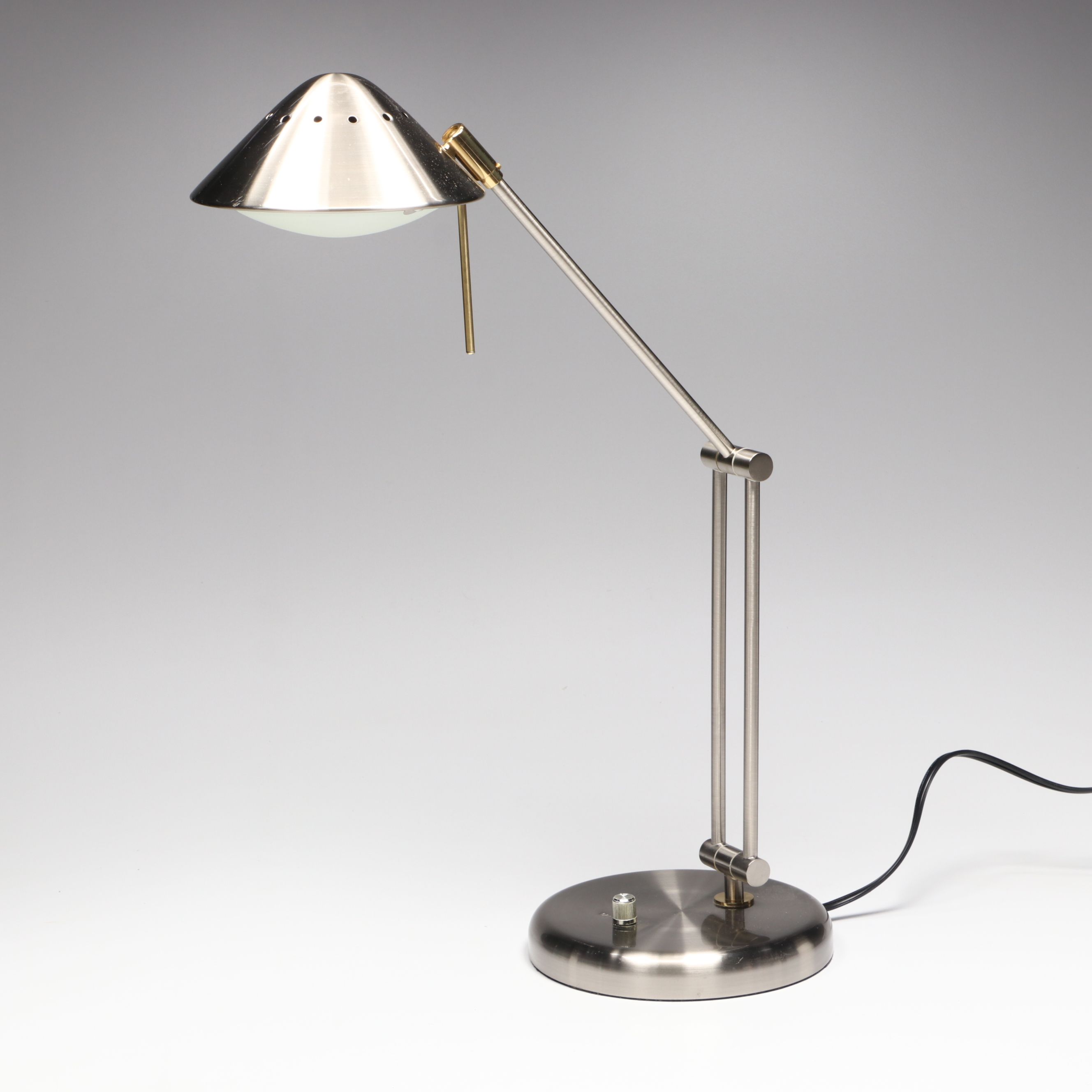 Tensor Modern Brushed Metal and Brass Articulated Desk Lamp, 2008