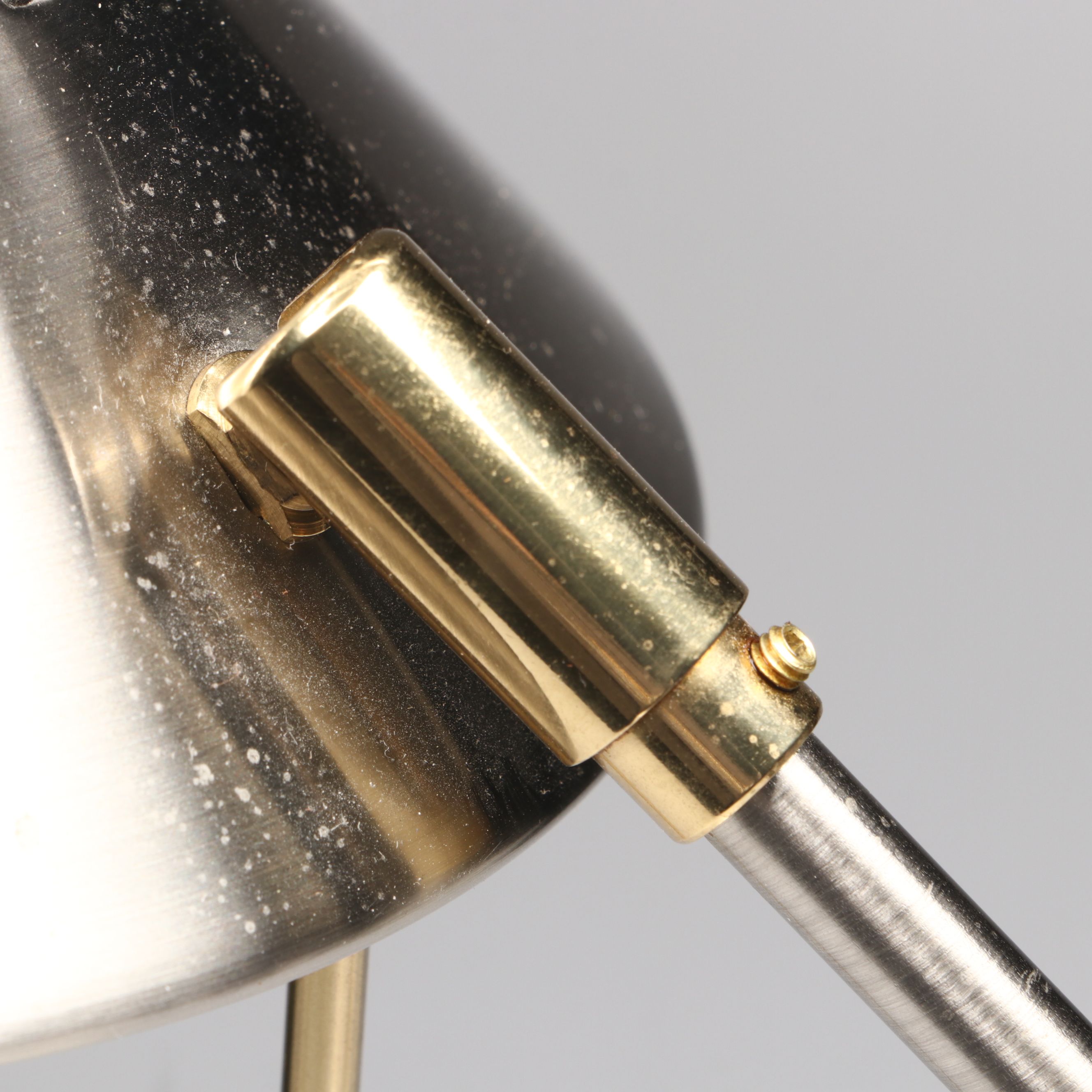 Tensor Modern Brushed Metal and Brass Articulated Desk Lamp, 2008