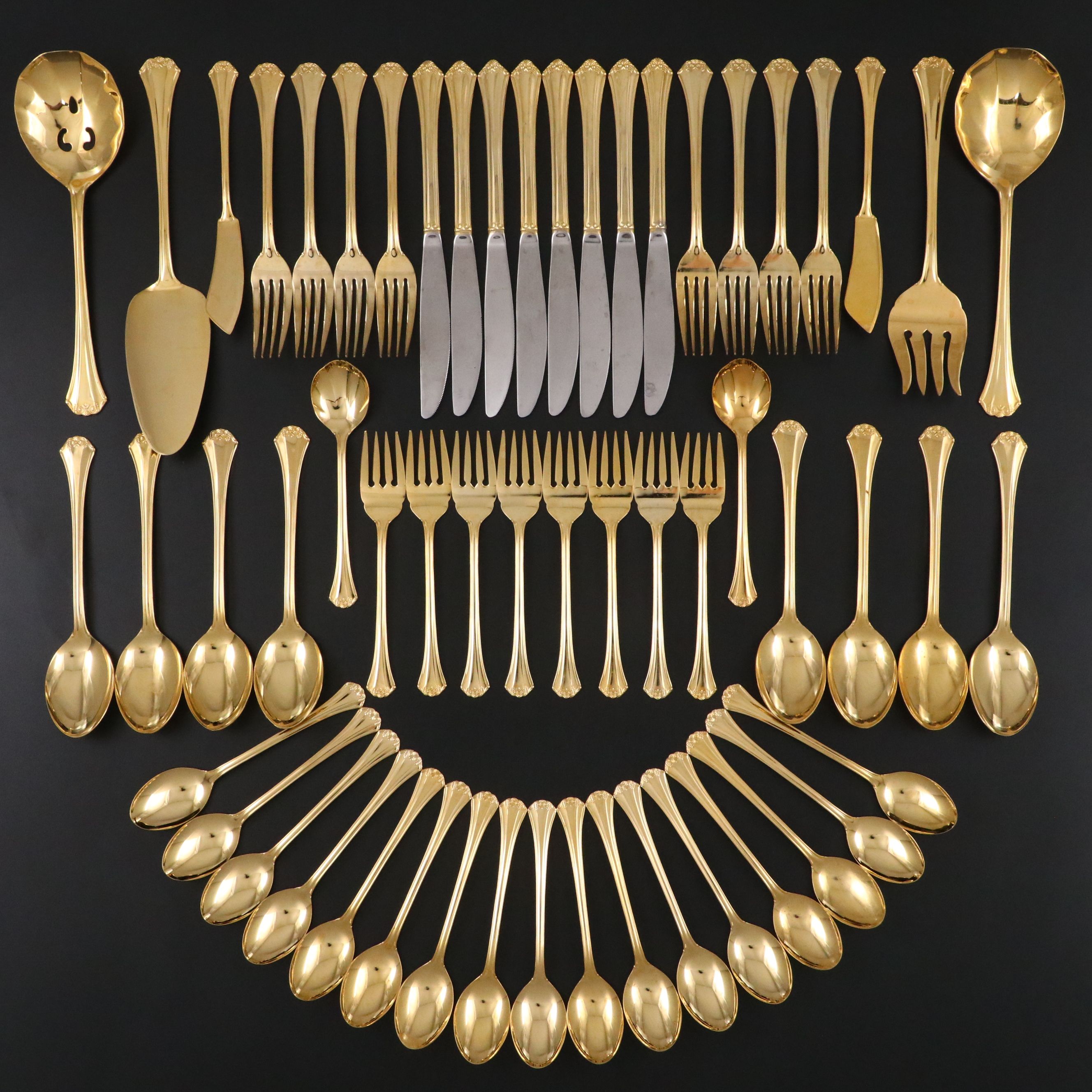 Towle Supreme Cutlery Collection Gold Plate Stainless Steel Flatware