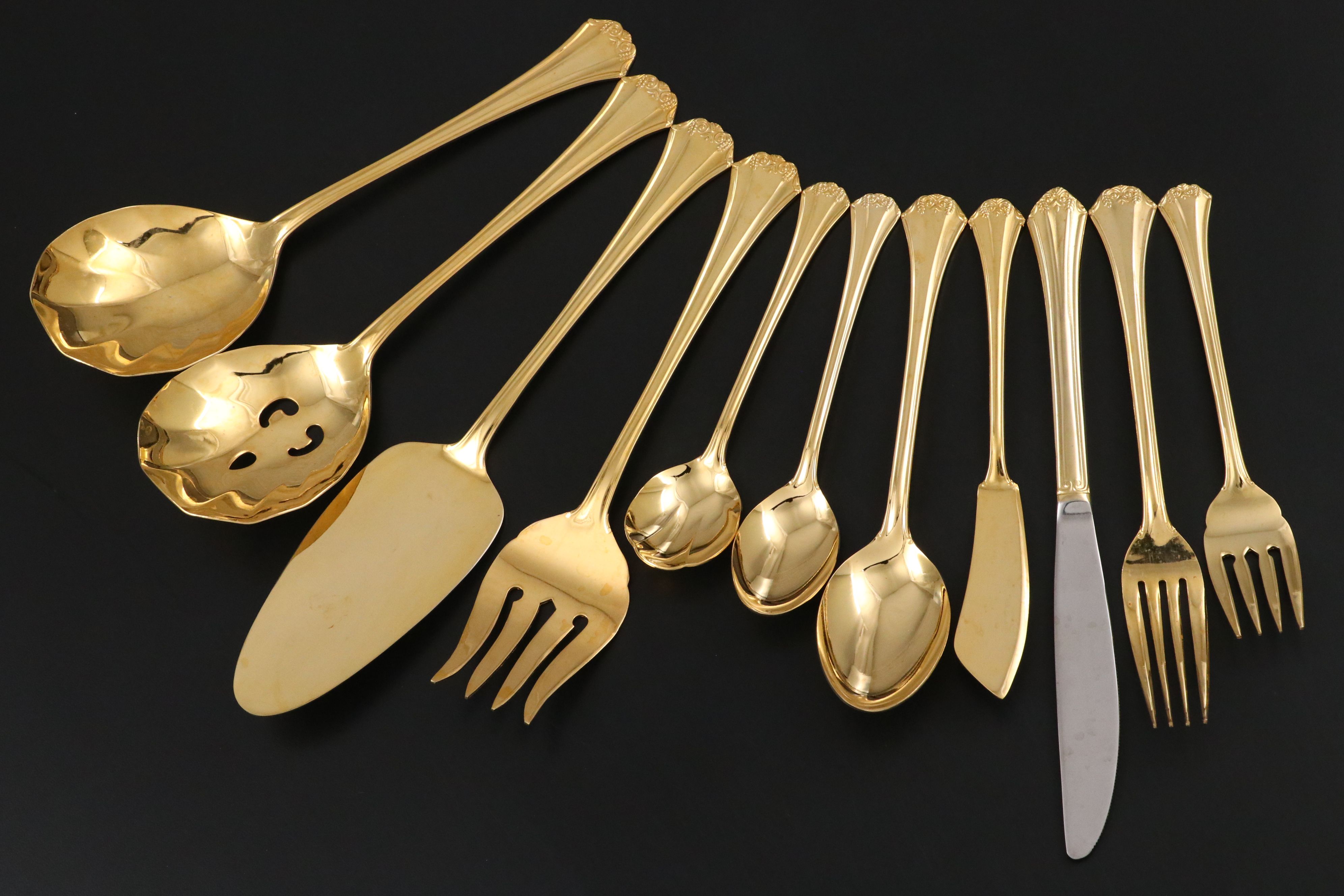 Towle Supreme Cutlery Collection Gold Plate Stainless Steel Flatware