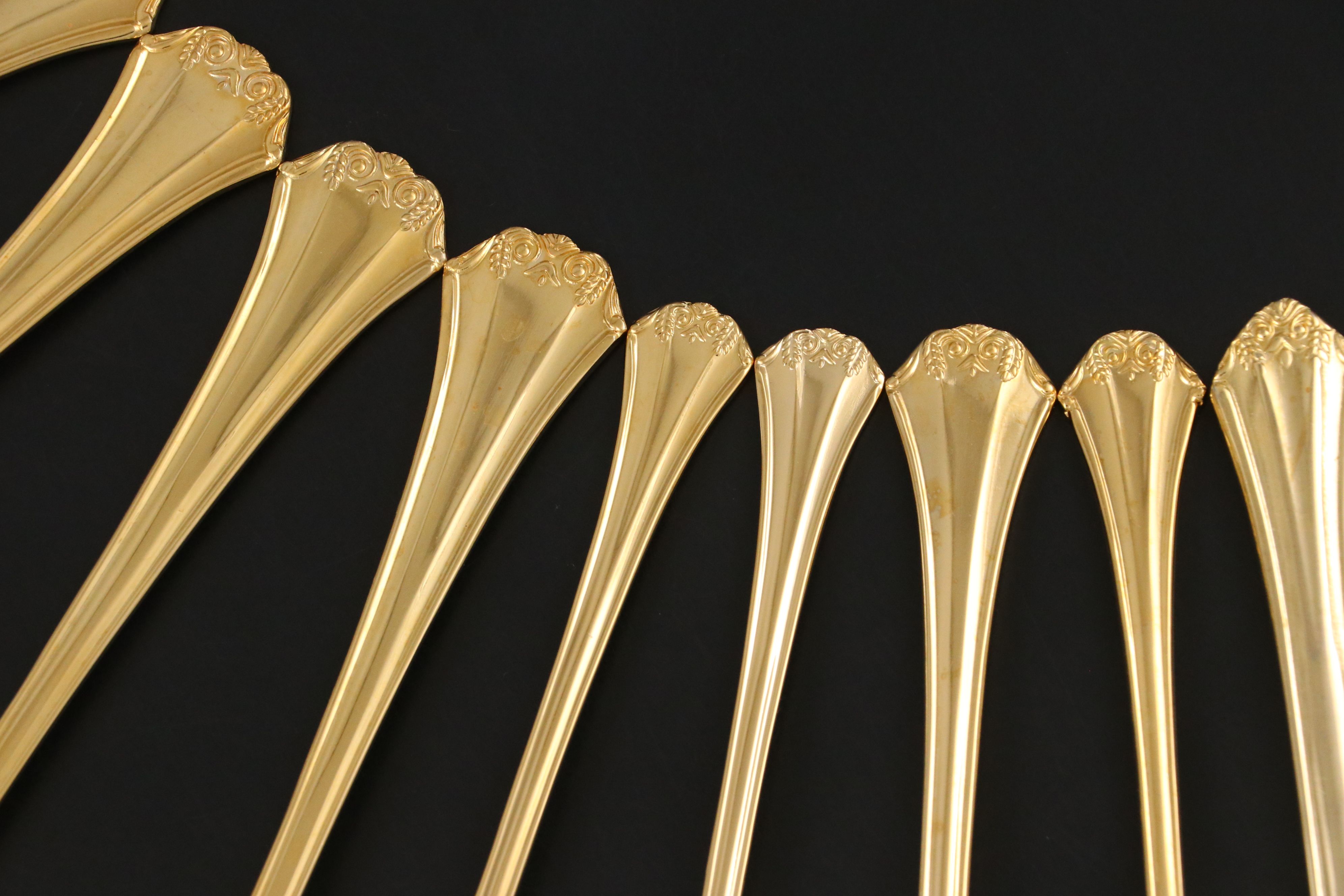 Towle Supreme Cutlery Collection Gold Plate Stainless Steel Flatware