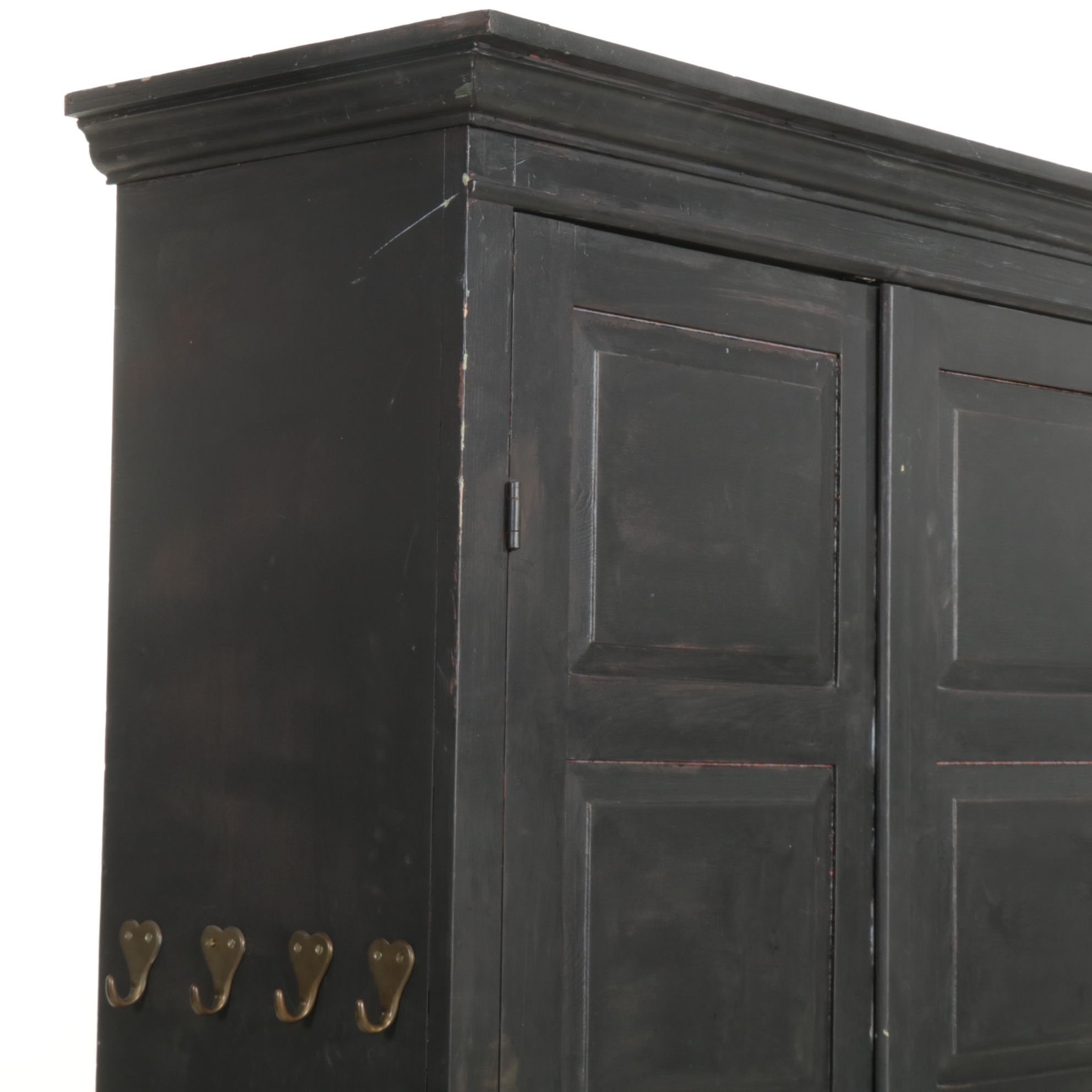 American Primitive Style Painted Wood Cabinet