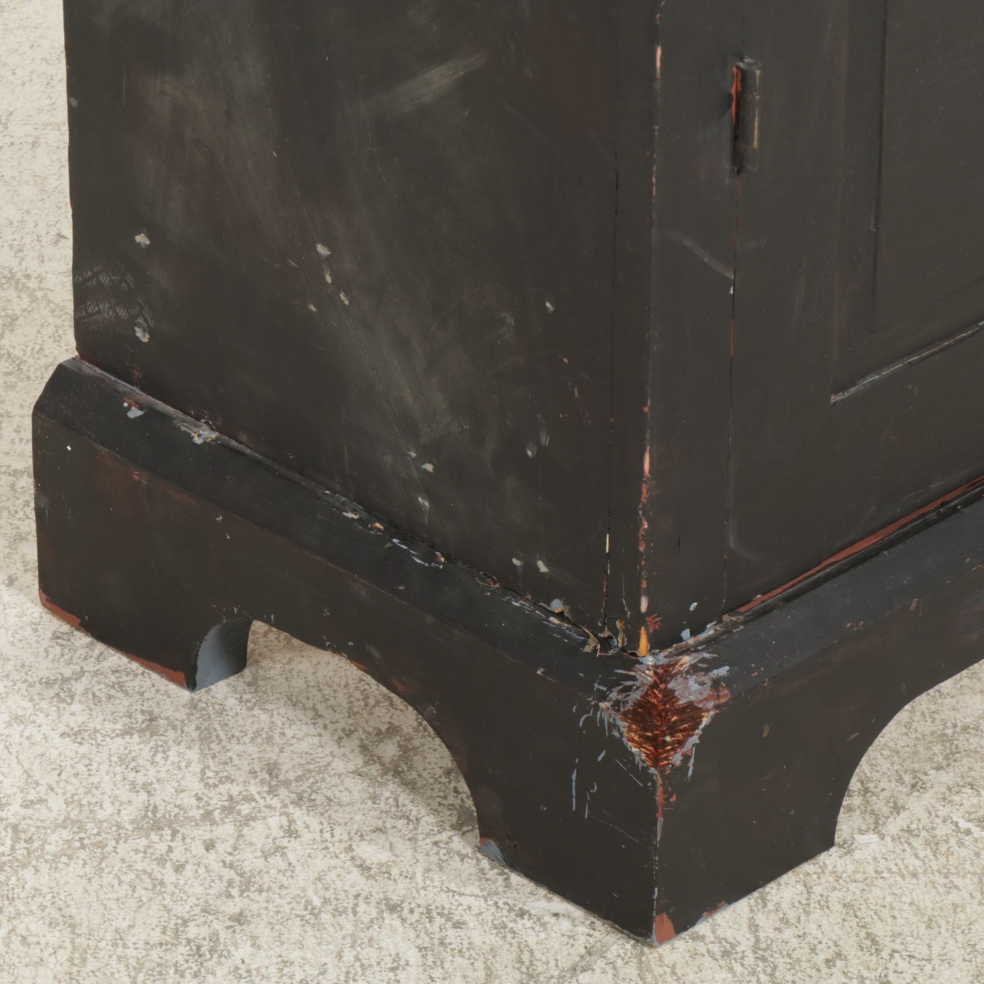 American Primitive Style Painted Wood Cabinet