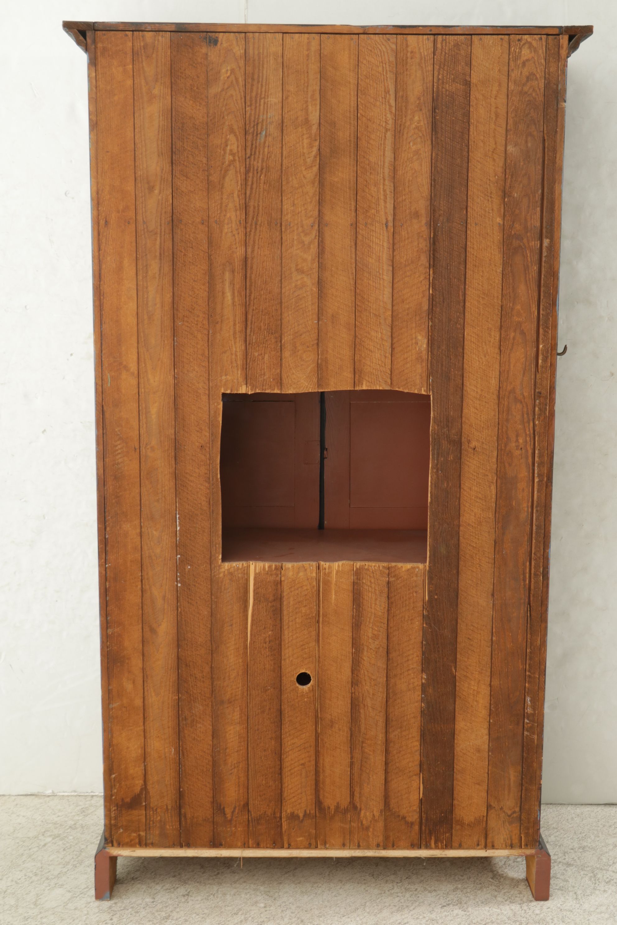 American Primitive Style Painted Wood Cabinet