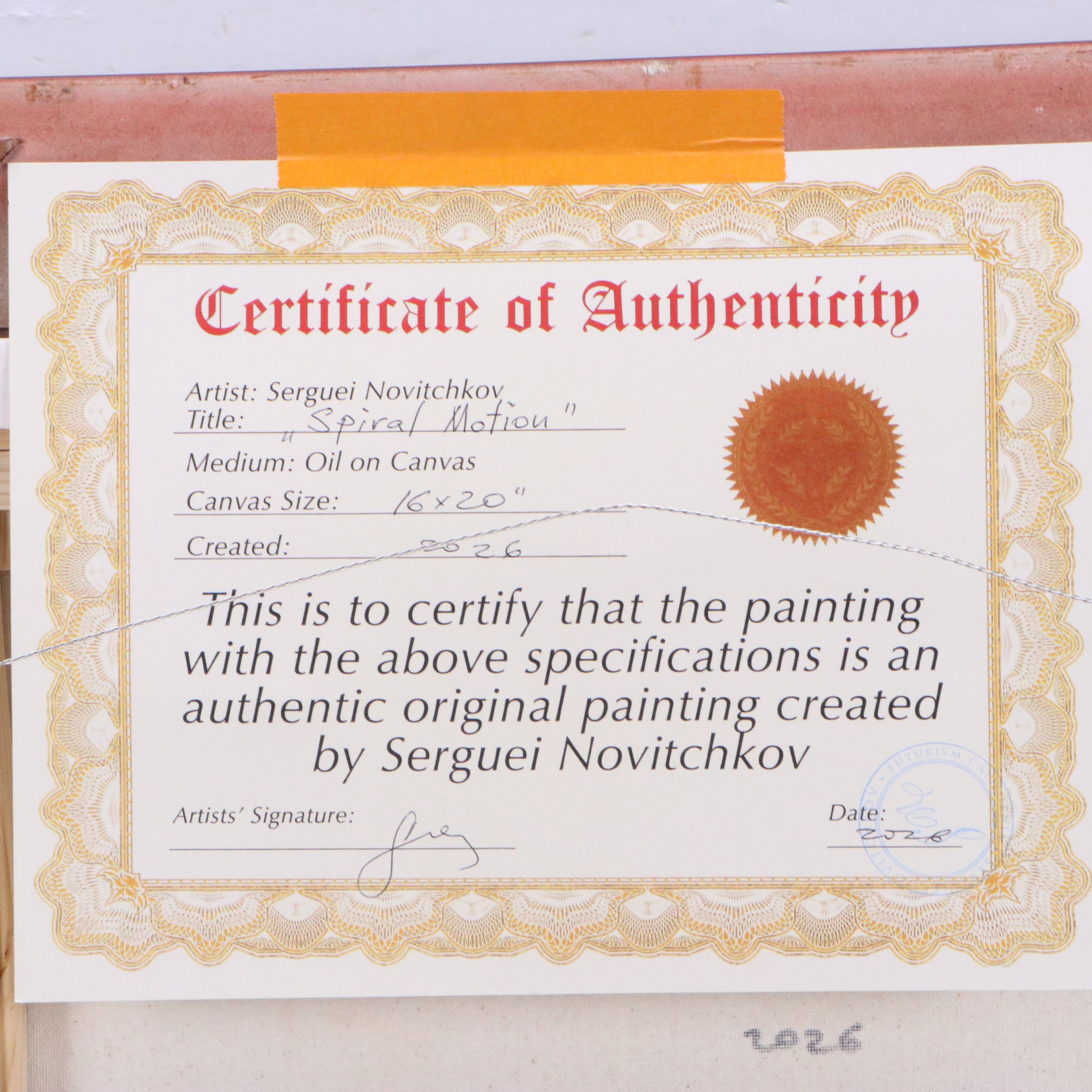 Serguei Novitchkov Oil Painting "Spiral Motion," 2026