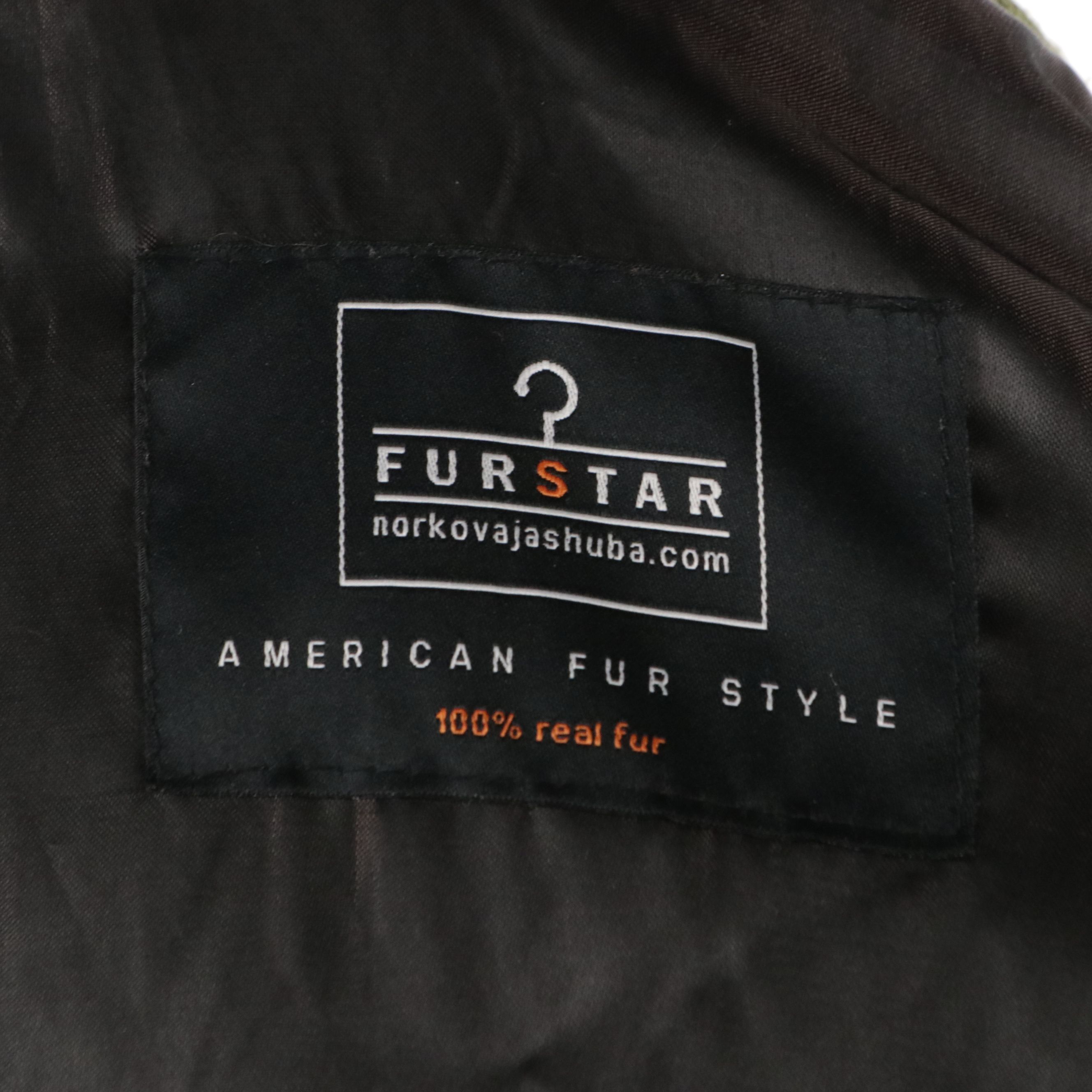 Fur Star Avocado Green Knit and Brown Mink Fur Hooded Jacket