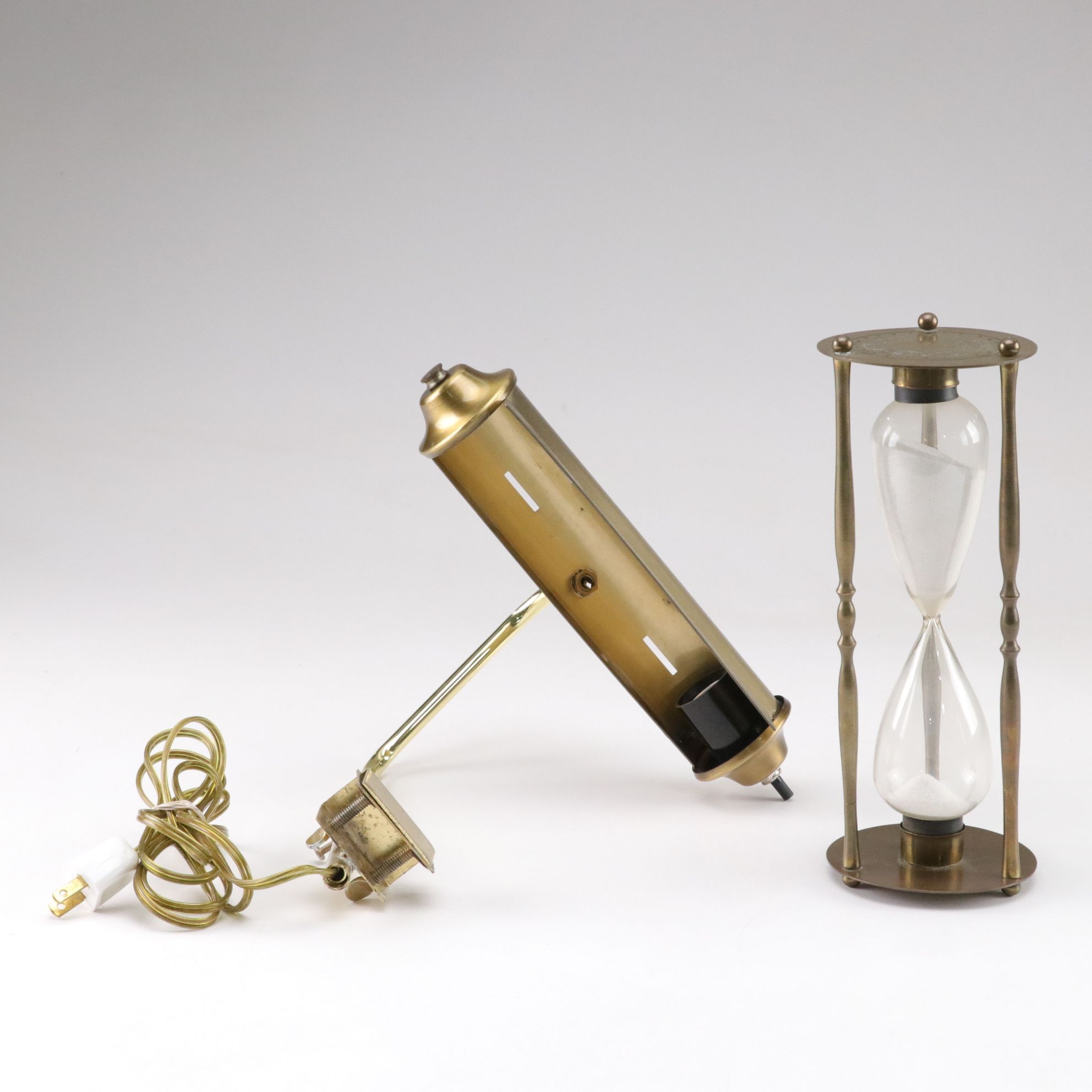 Brass Hourglass with Frame Mount Picture Light