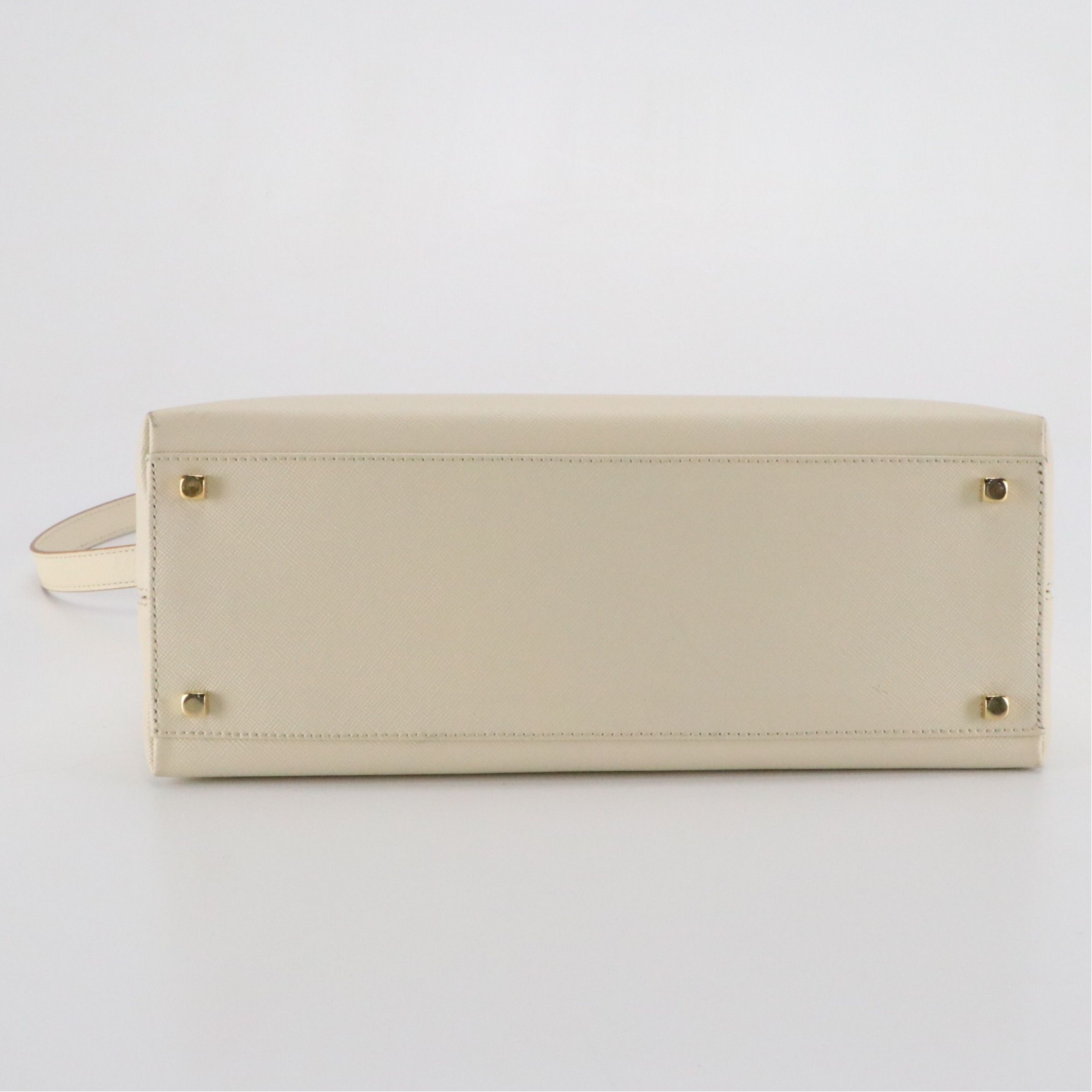 Salvatore Ferragamo Gancini Top Handle Two-Way Bag in White Saffiano Leather