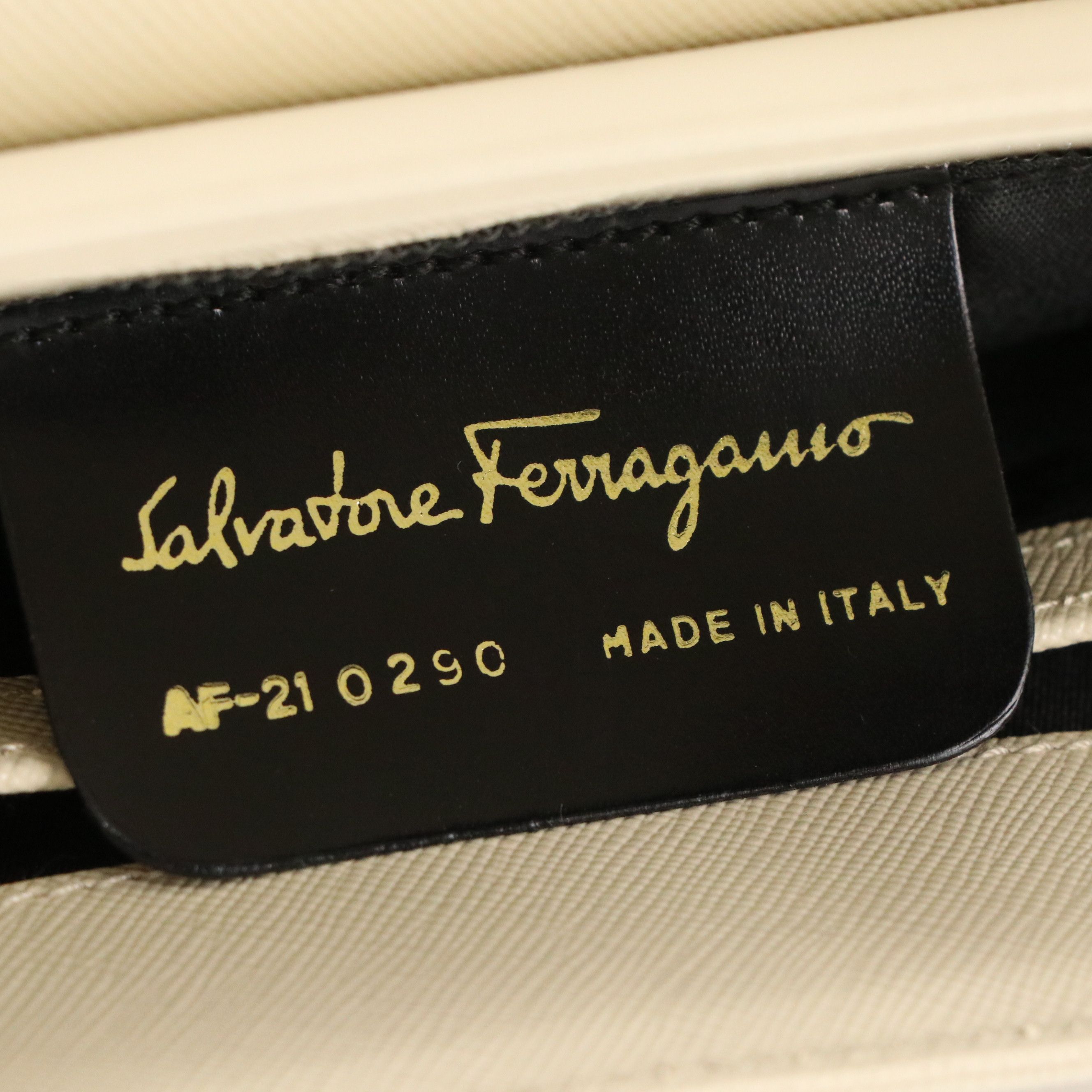 Salvatore Ferragamo Gancini Top Handle Two-Way Bag in White Saffiano Leather