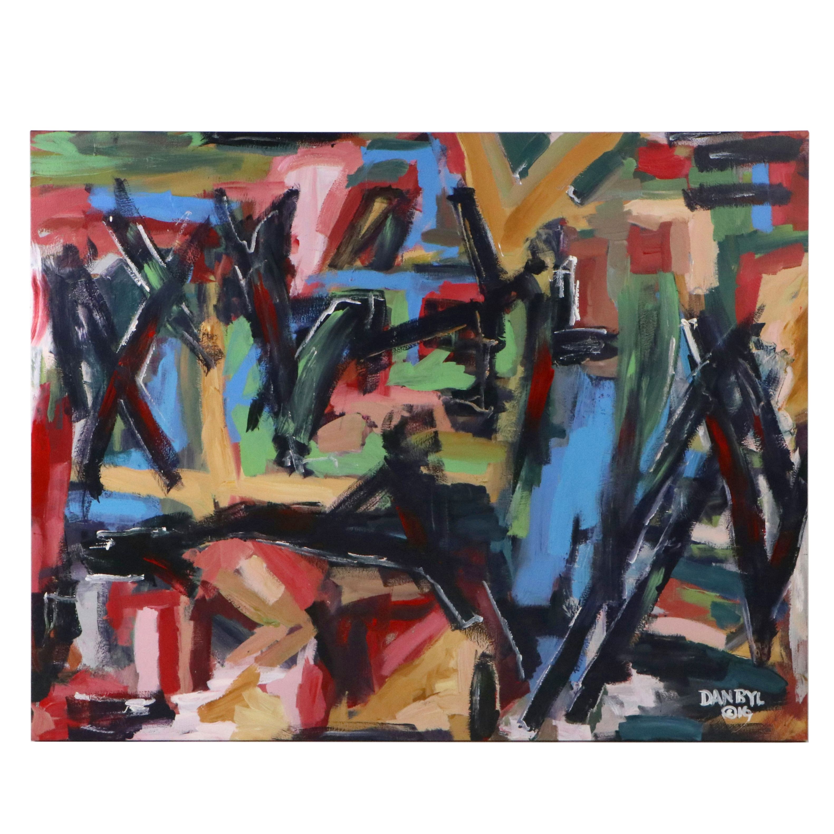 Dan Byl Abstract Acrylic Painting "The Deal," 2016