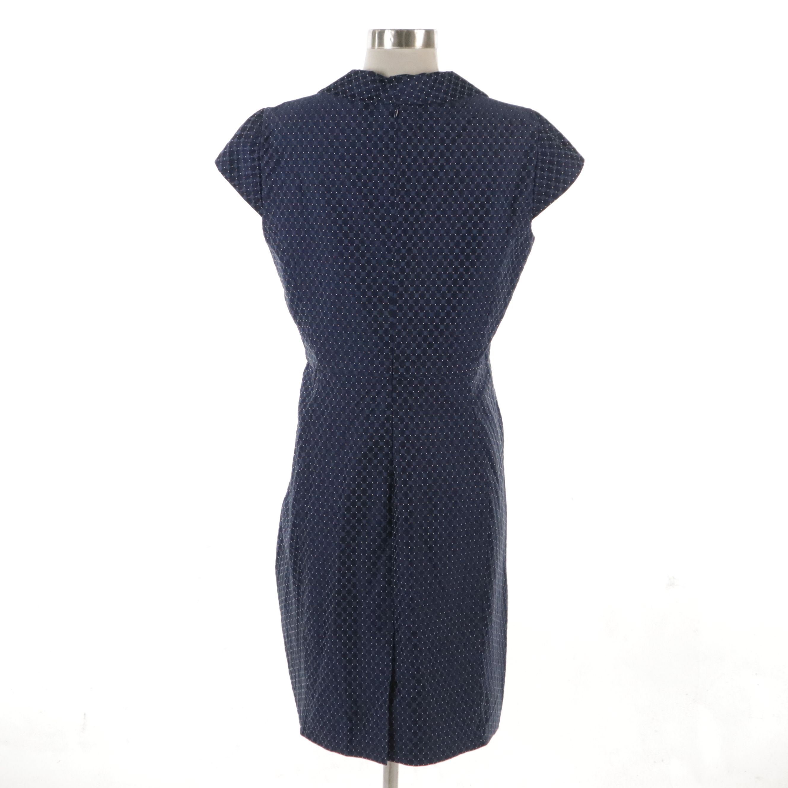 Armani Collezioni Cap Sleeve Sheath Dress with Lapel