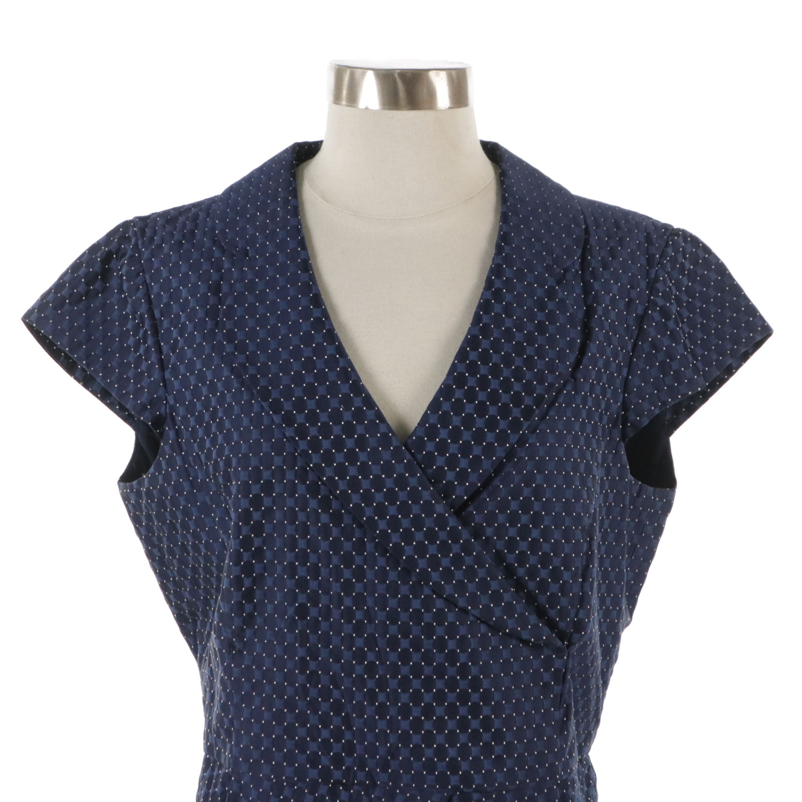 Armani Collezioni Cap Sleeve Sheath Dress with Lapel