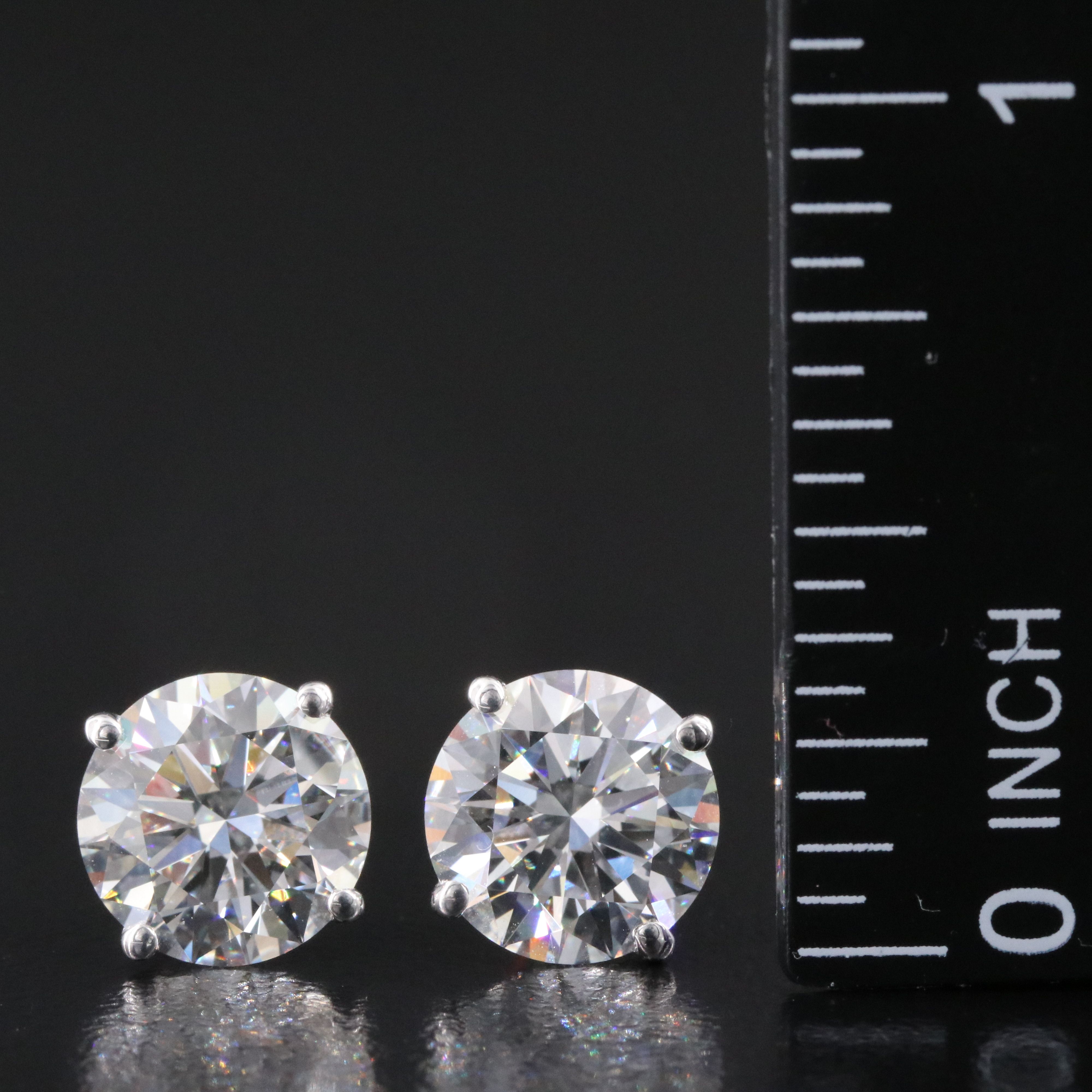 14K 5.08 CTW Lab Grown Diamond Stud Earrings with IGI Reports