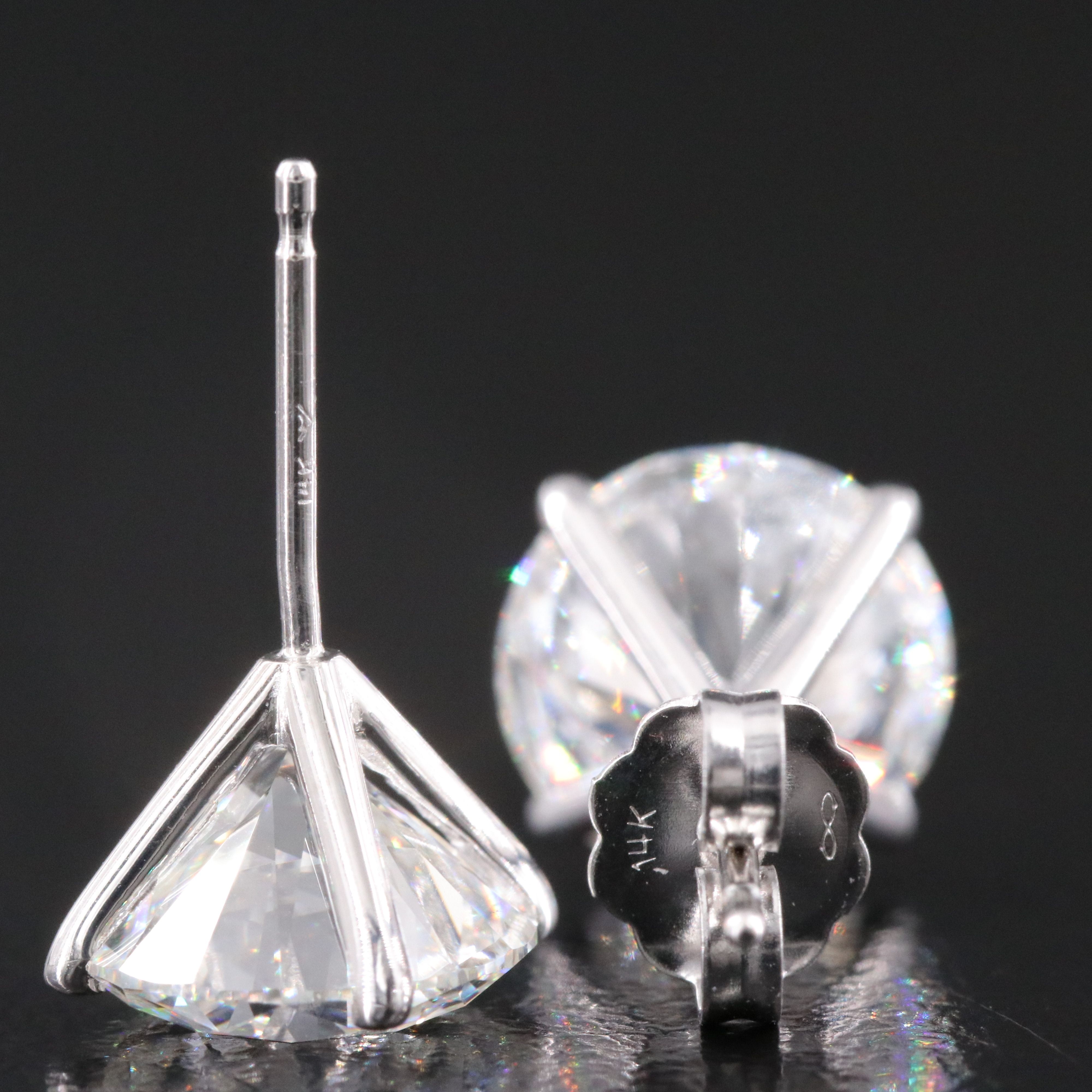 14K 5.08 CTW Lab Grown Diamond Stud Earrings with IGI Reports