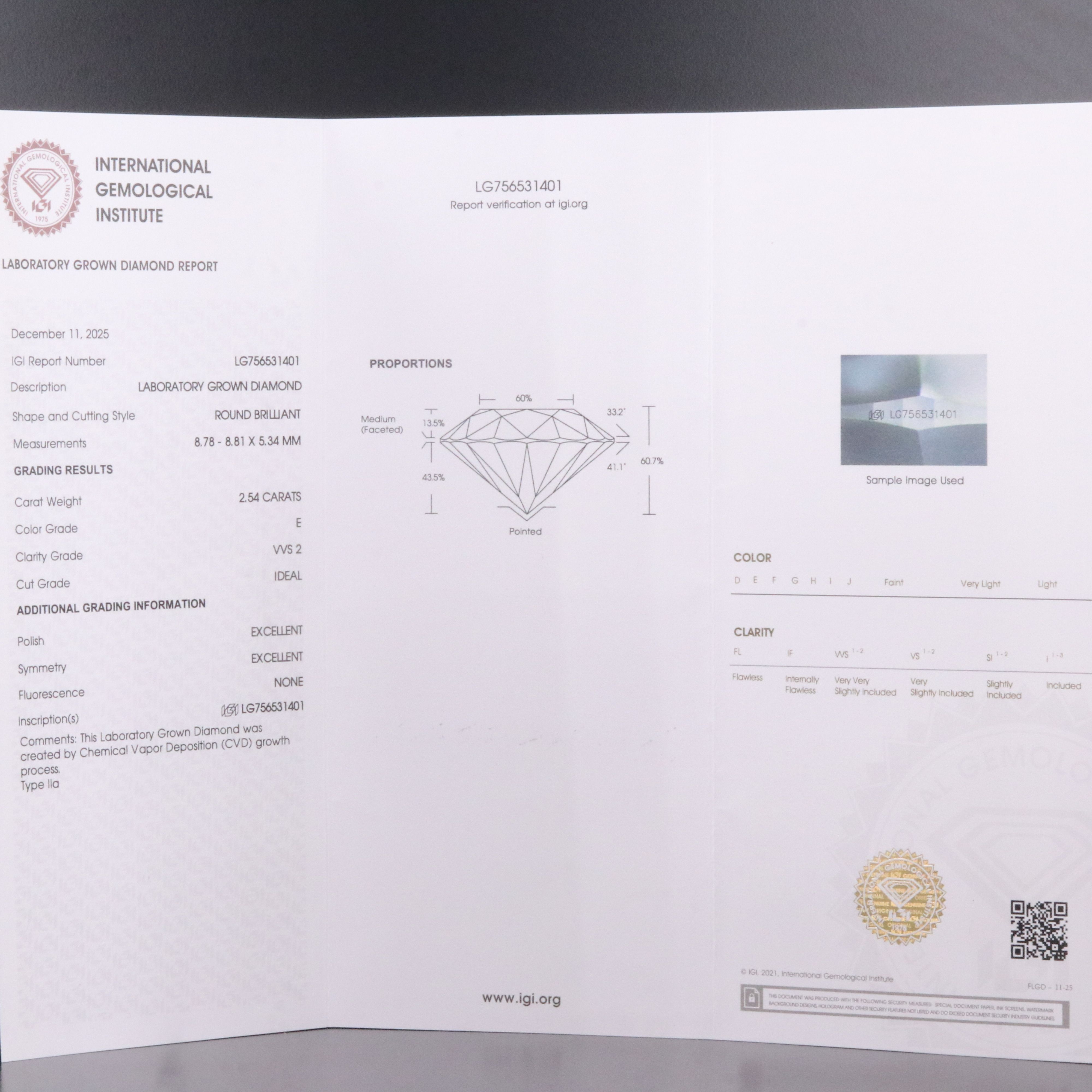 14K 5.08 CTW Lab Grown Diamond Stud Earrings with IGI Reports