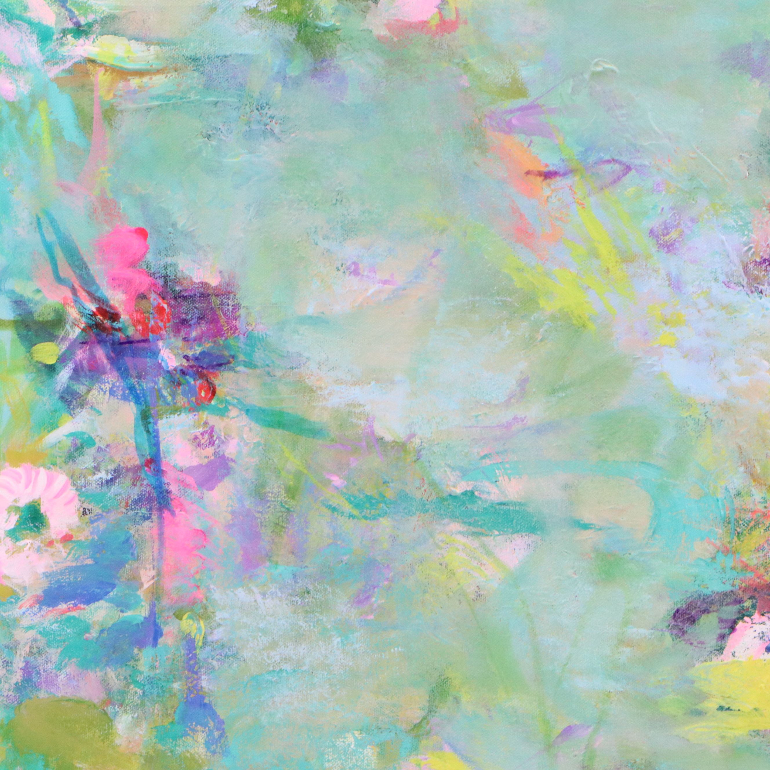 Mark Whitmarsh Acrylic Painting "Floral Reflections," 21st Century