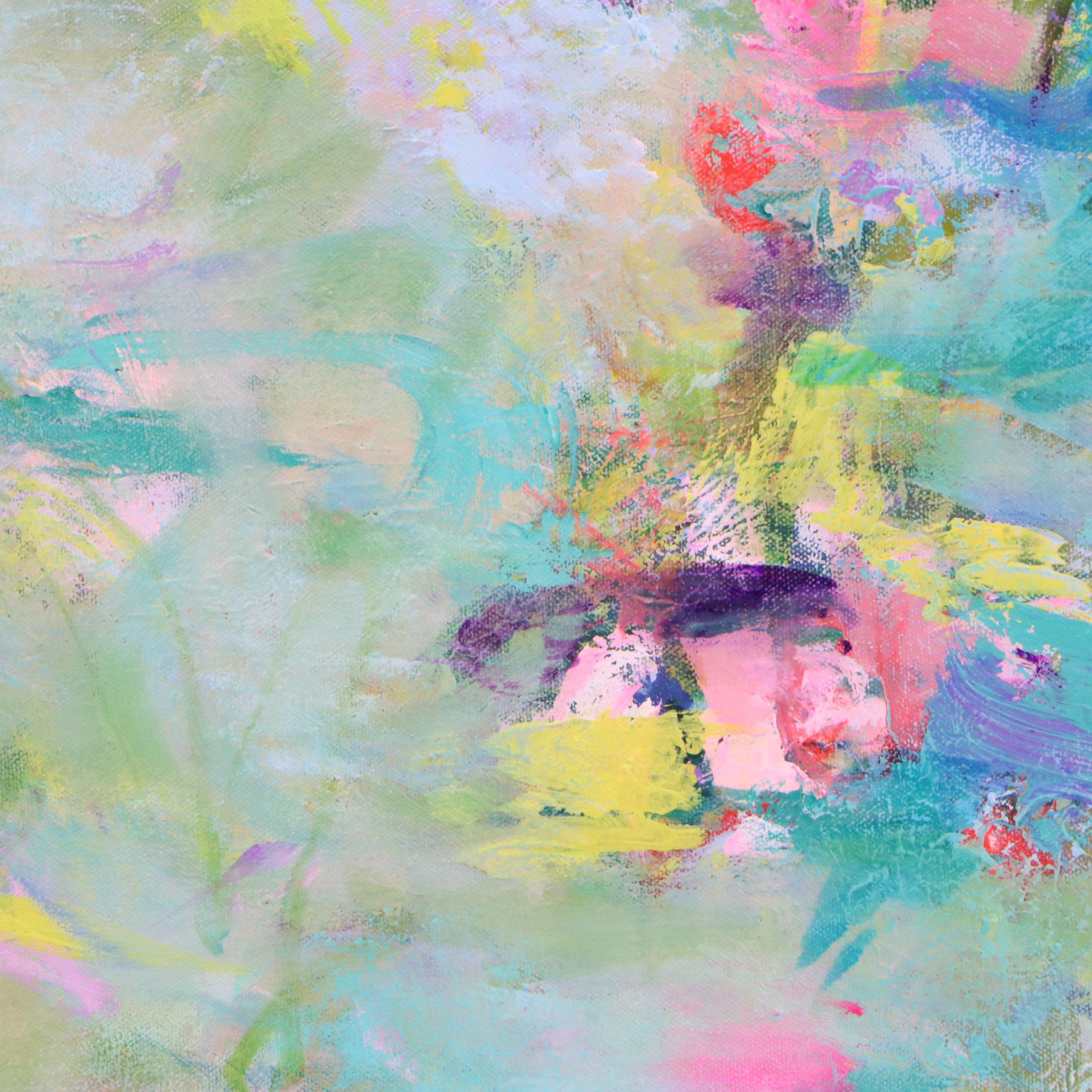 Mark Whitmarsh Acrylic Painting "Floral Reflections," 21st Century