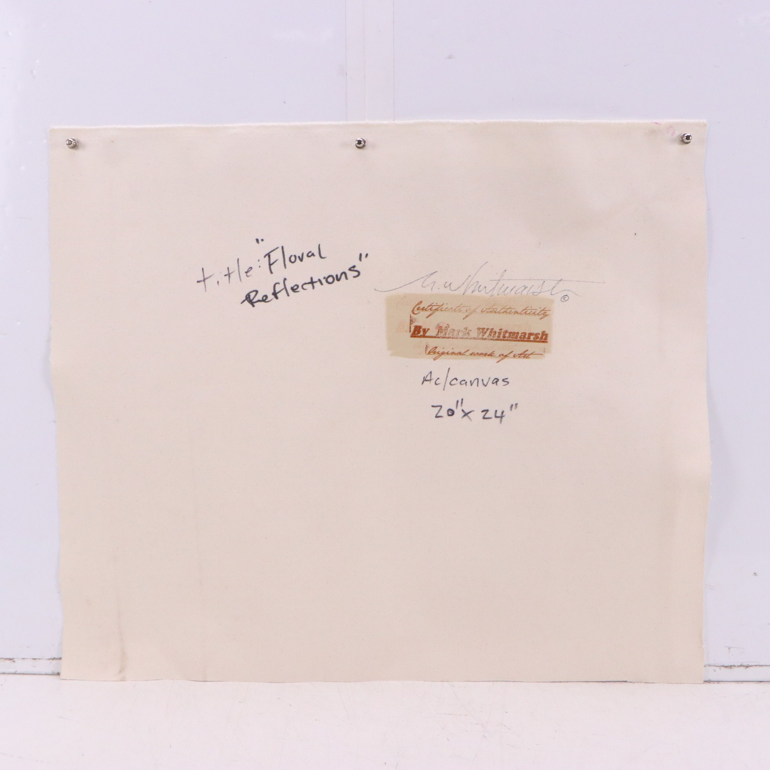 Mark Whitmarsh Acrylic Painting "Floral Reflections," 21st Century