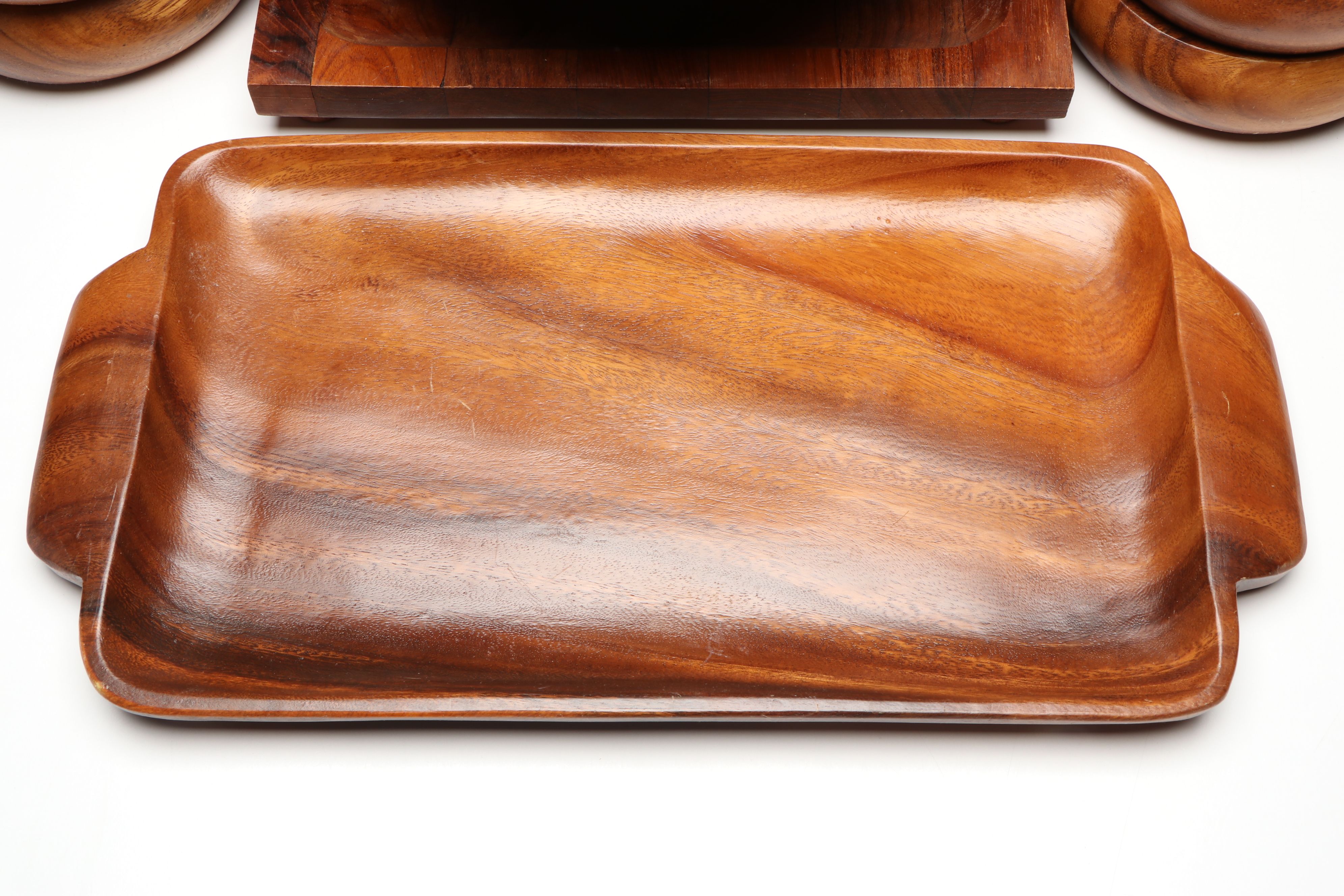 Mid Century Modern Style Wood Bowls and Trays